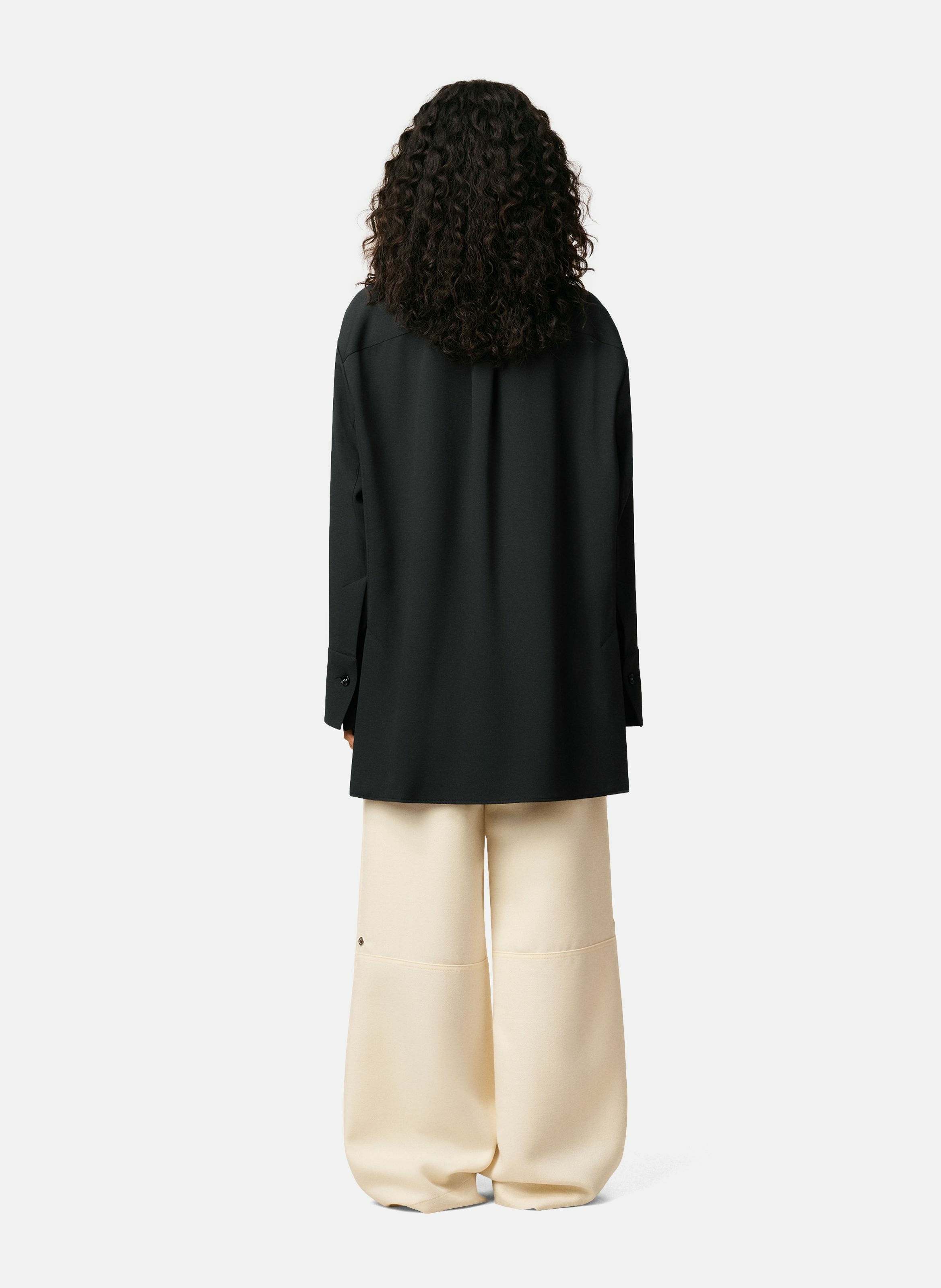 Chemise longue oversize avec fentes en laine AMI PARIS Gris