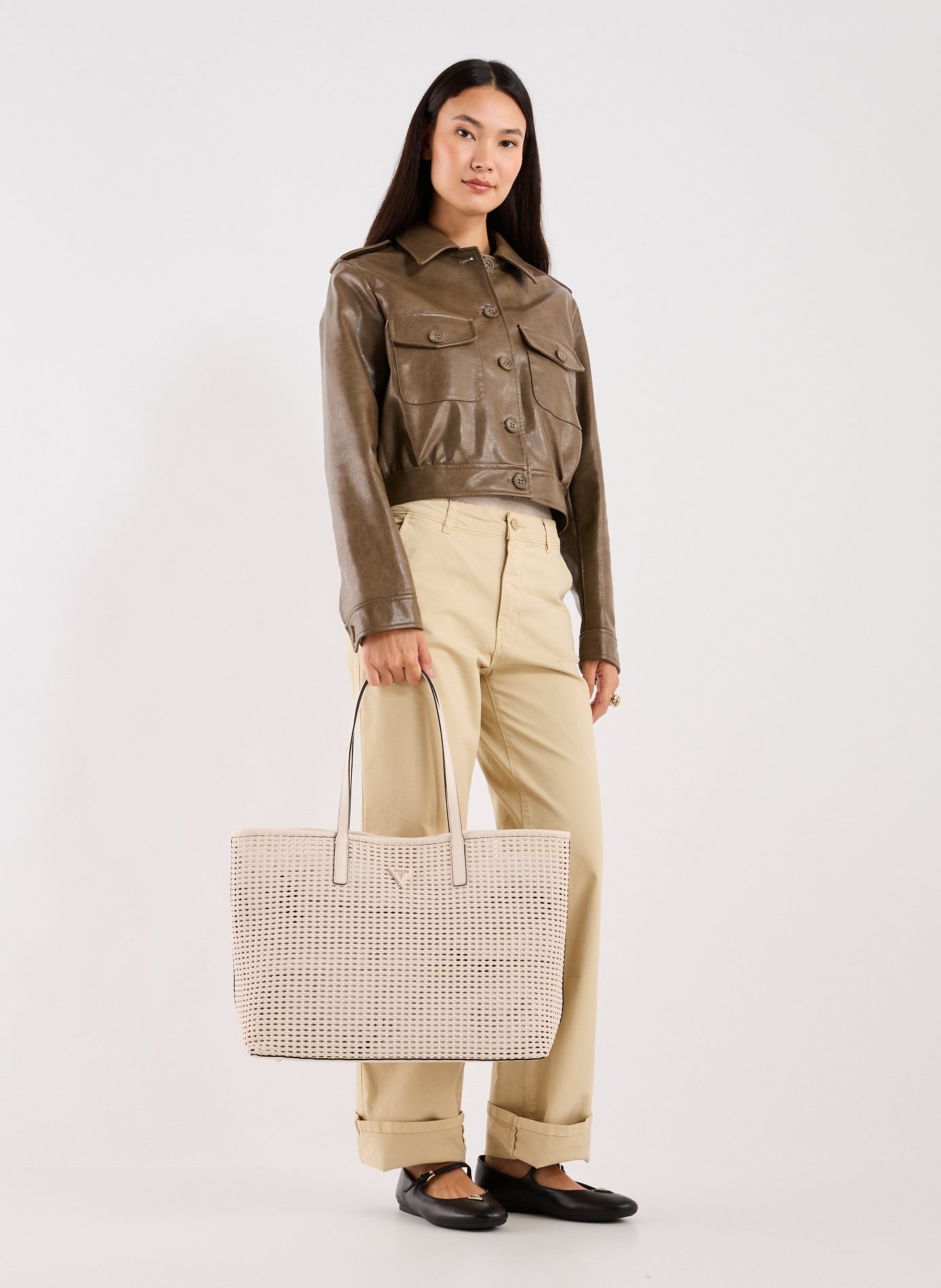 Sac cabas Brigitta large 2 en 1 GUESS Beige