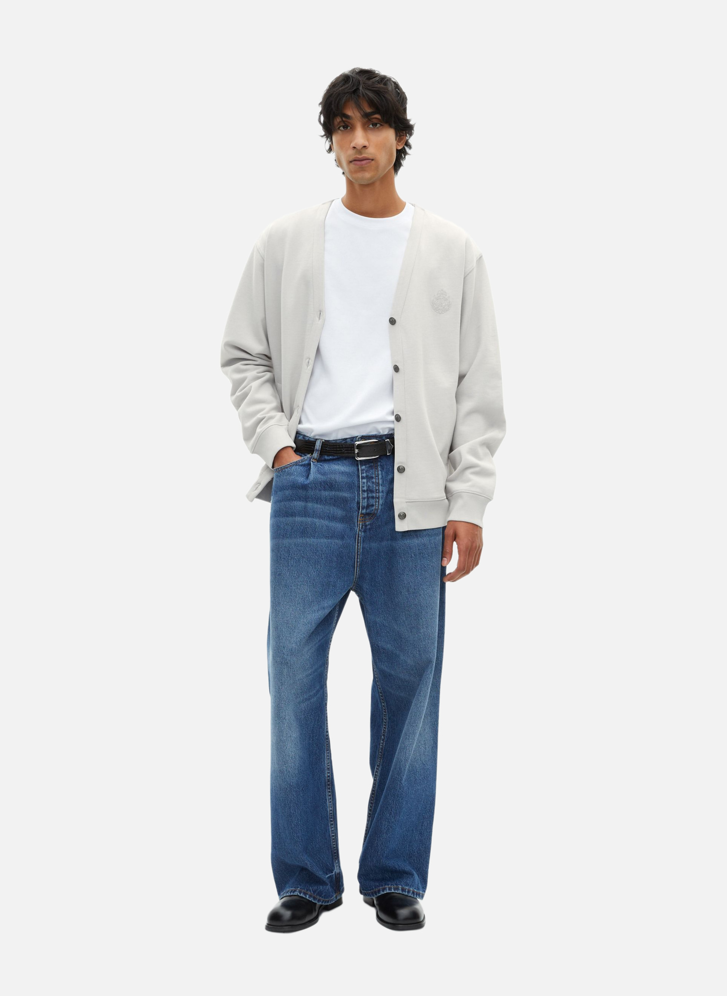 Cardigan boutonné en jersey THE KOOPLES Gris