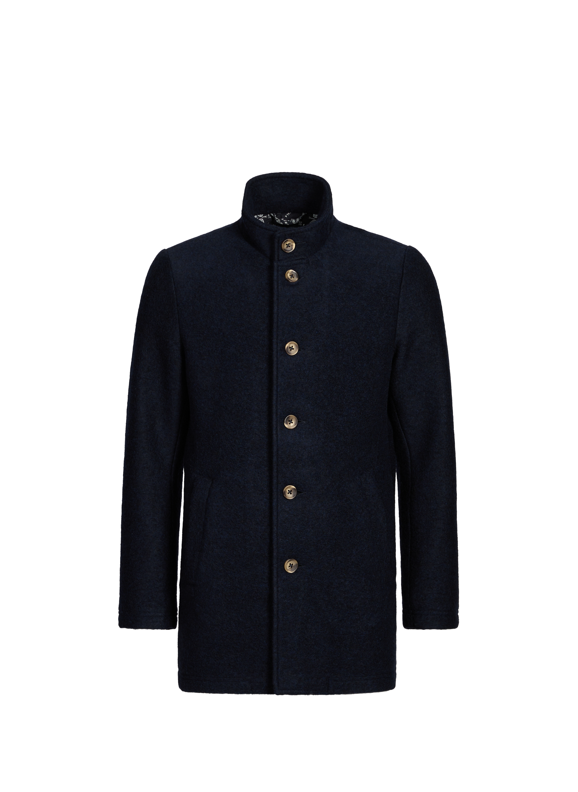 Fluffy mixed wool coat Blue