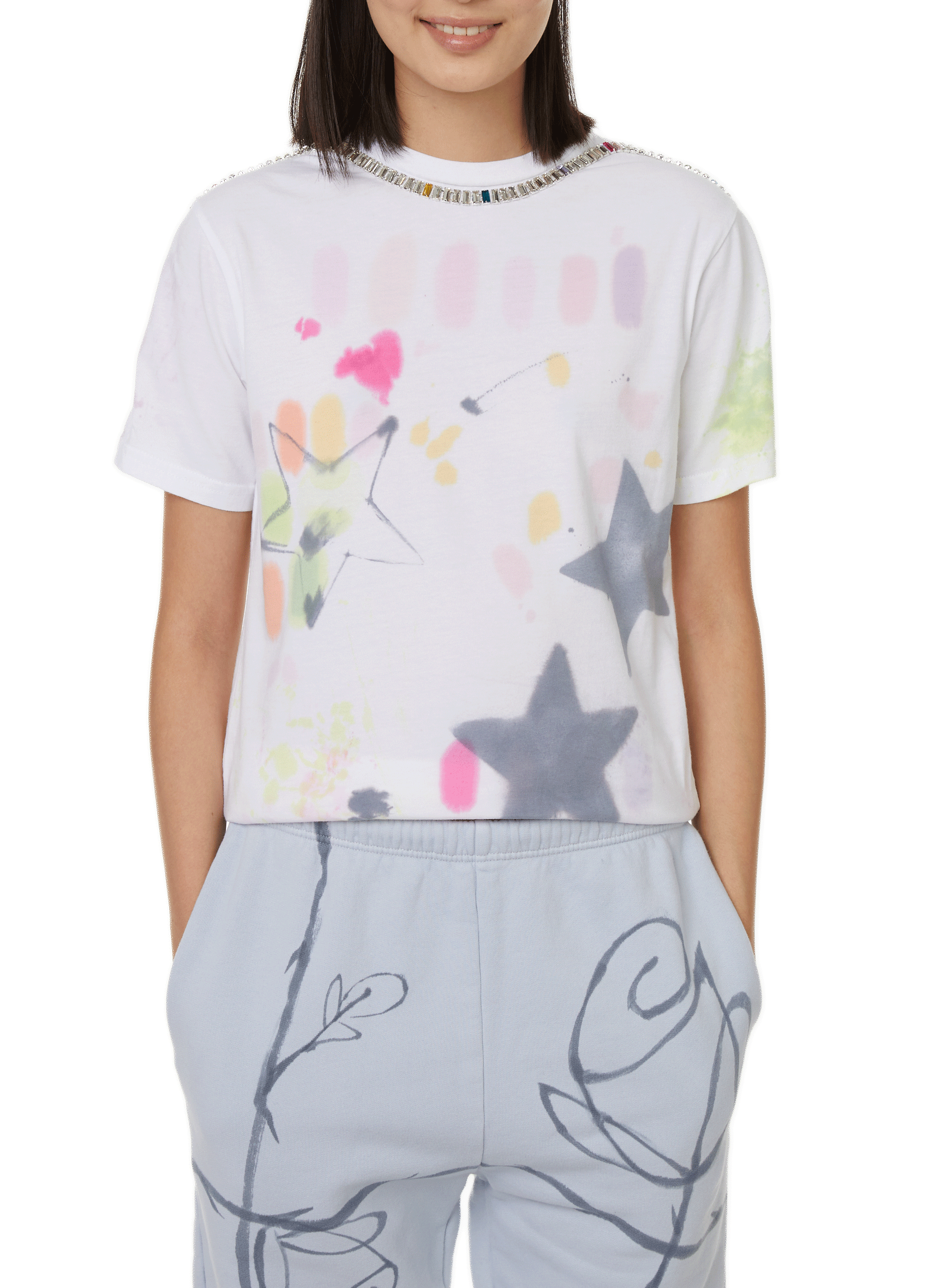 COLLINA STRADA T-shirt à motif en coton Multicolore