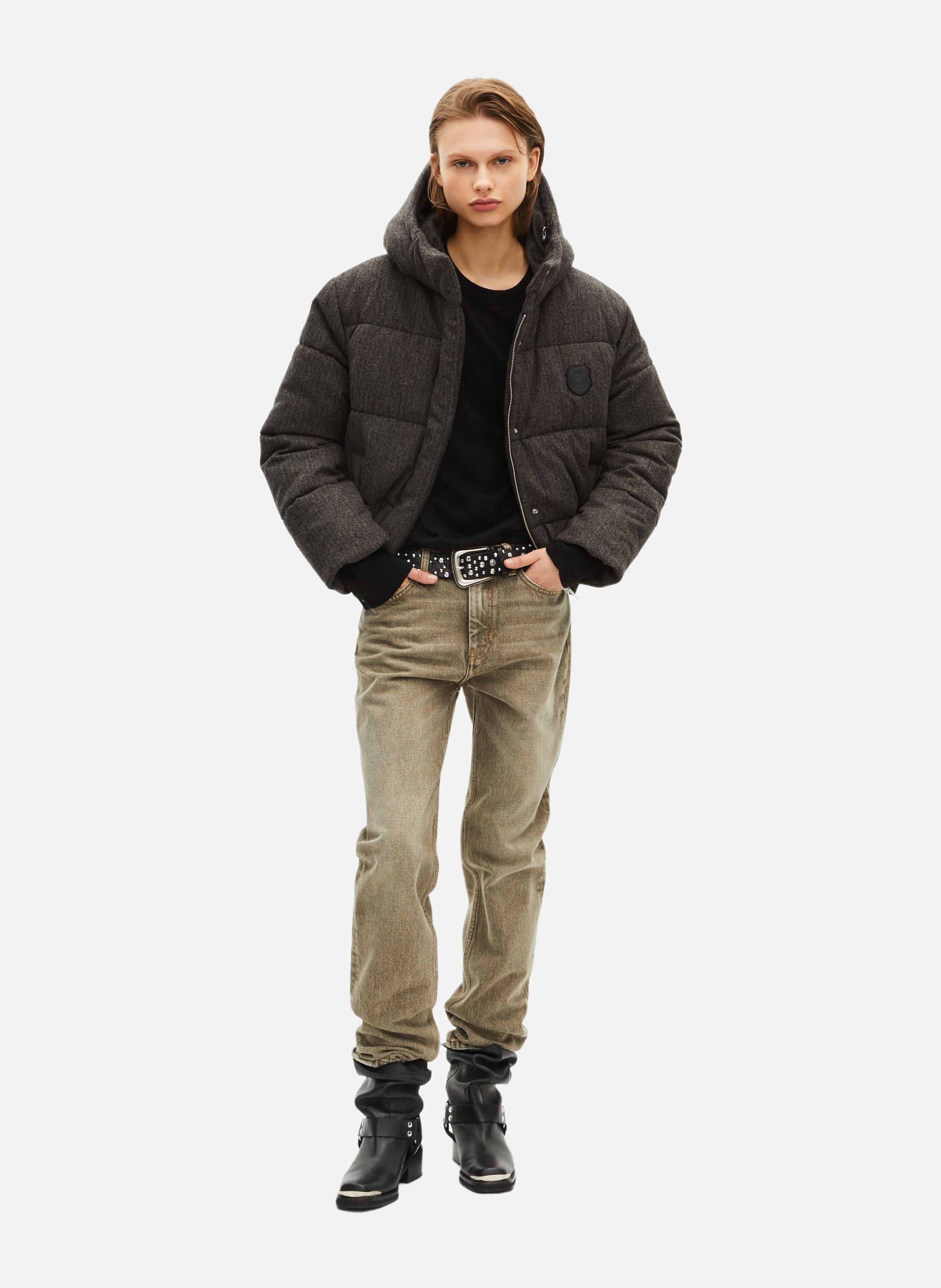 Doudoune en laine courte THE KOOPLES Gris