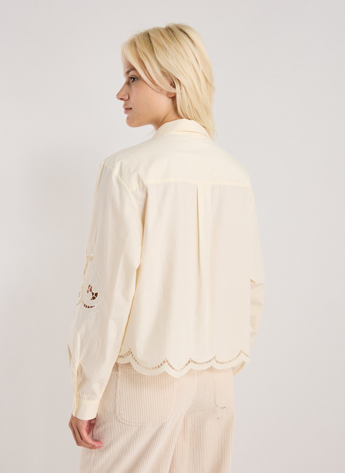 Embroidered loose cotton blouse LOUISE MISHA White