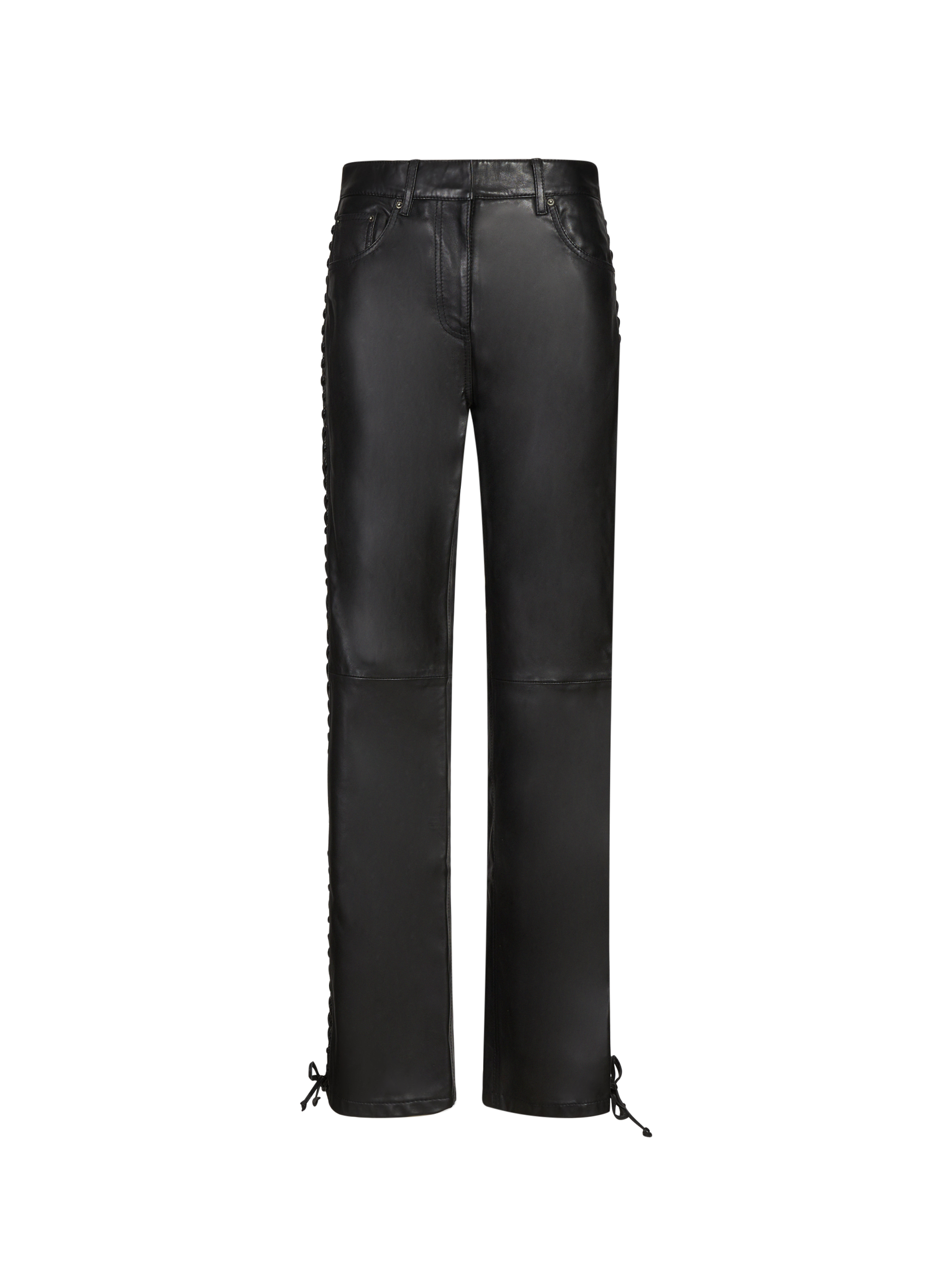 ROTATE Pantalon en cuir d'agneau Noir