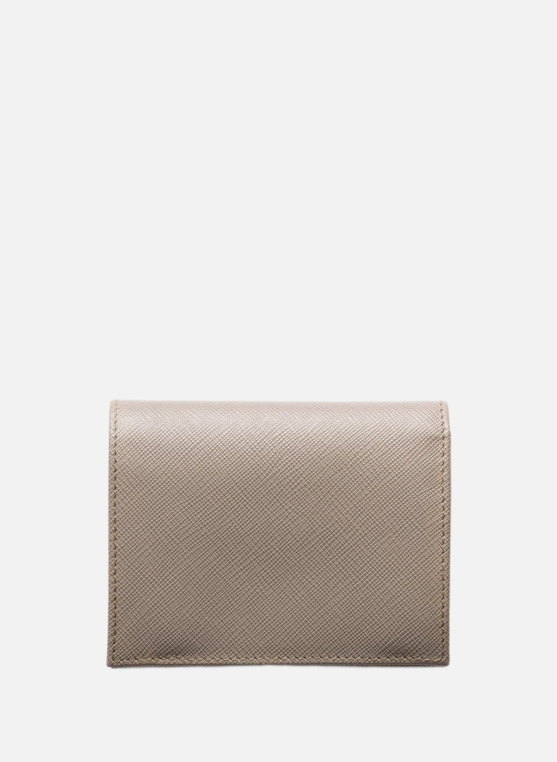 Petit portefeuille en cuir saffiano PRADA Gris