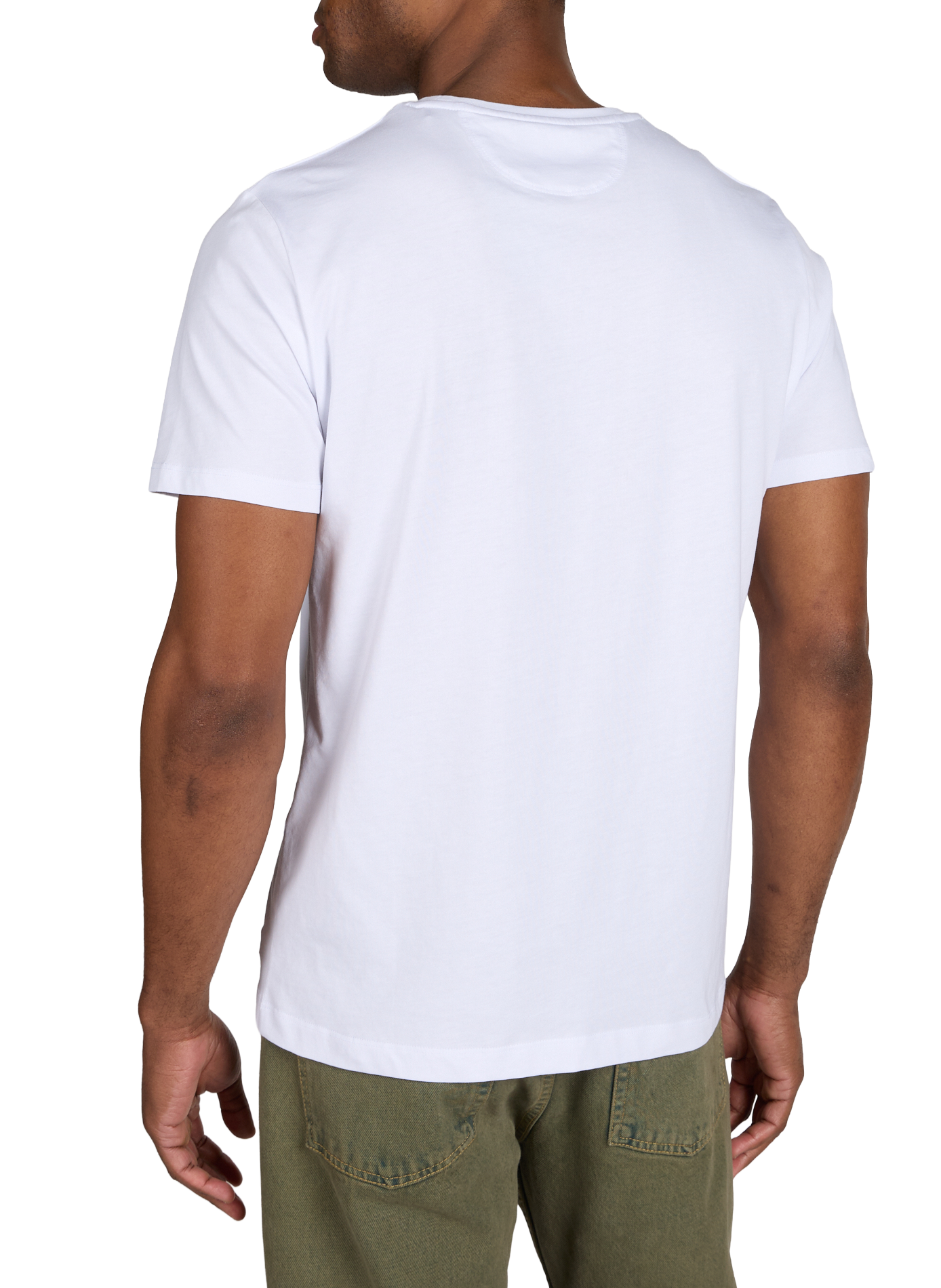 T-shirt uni à col rond en coton HACKETT Blanc