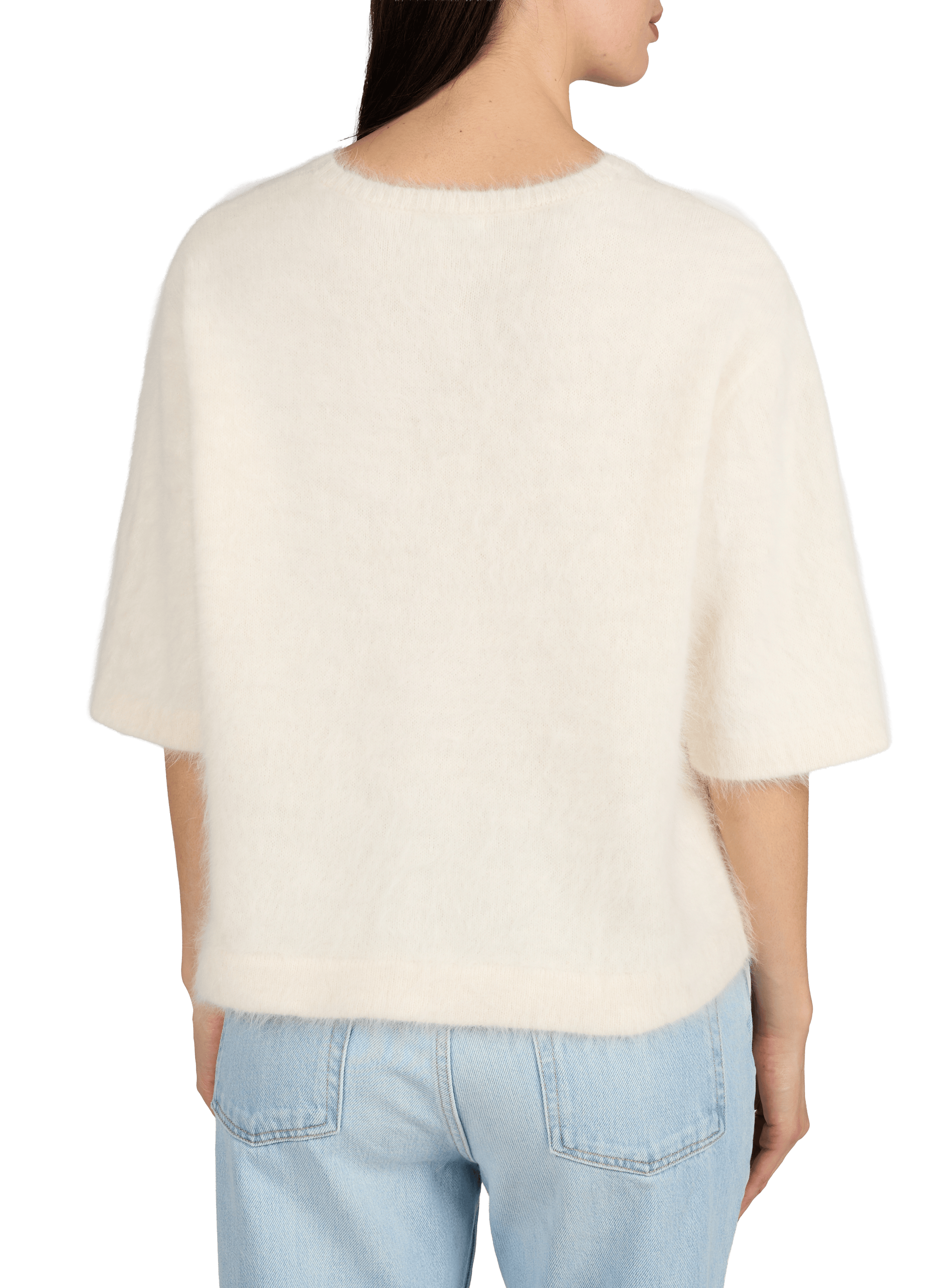 Pull manches courtes Dime en angora mélangé BELLEROSE Beige
