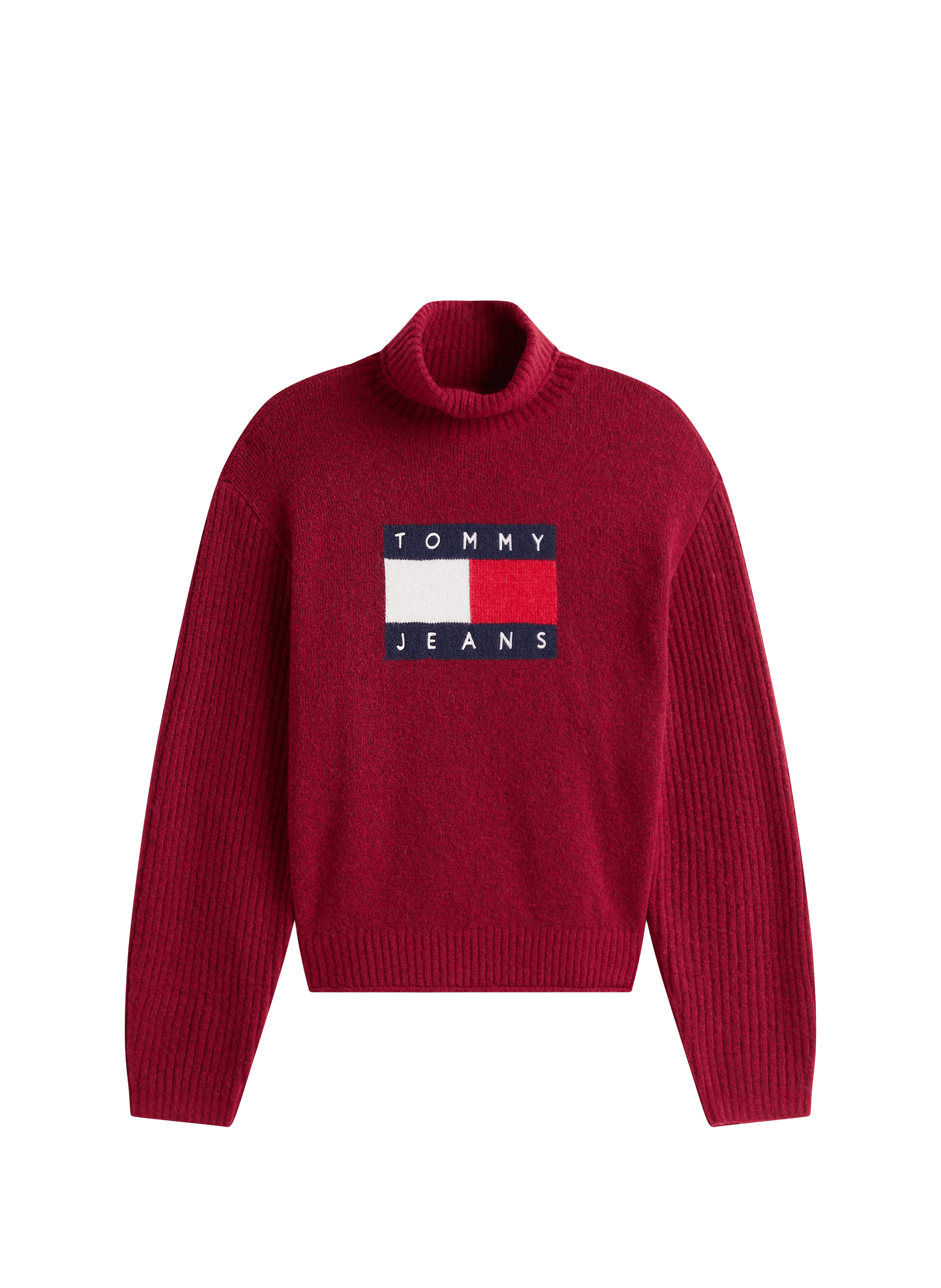 Pull côtelé à logo TOMMY HILFIGER Rouge