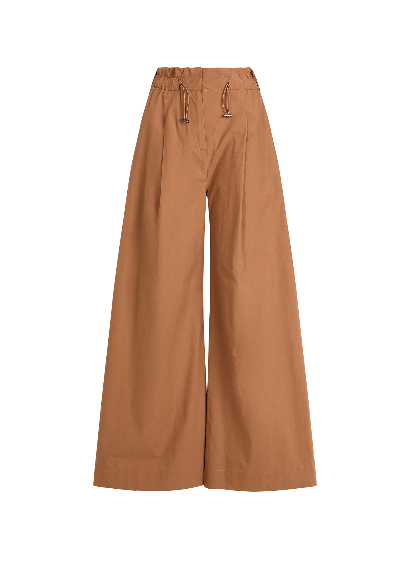 Pantalon large et droit en coton SUNCOO Marron