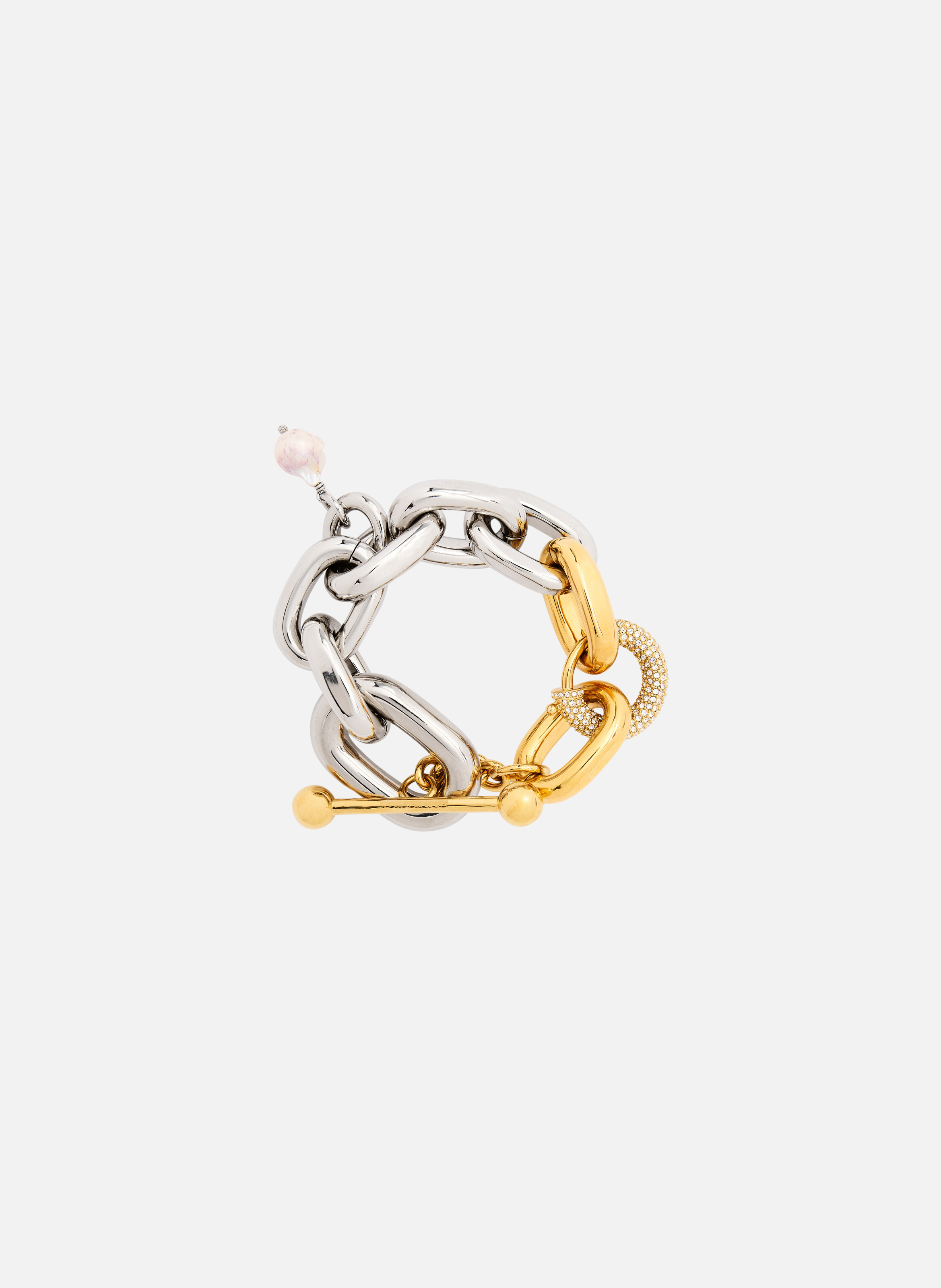 Bracelet xl link bicolore de style punk RABANNE Argent