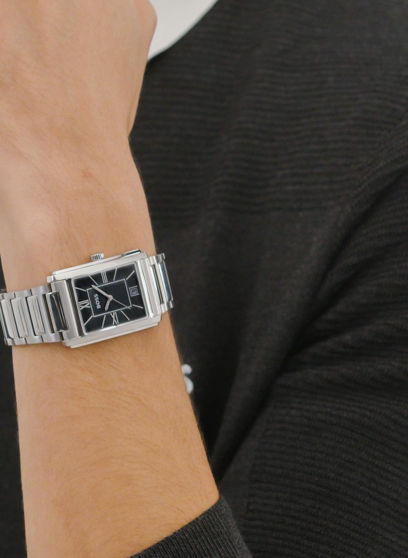 Montre quartz Principle Dress en acier inoxydable BOSS MONTRES Noir