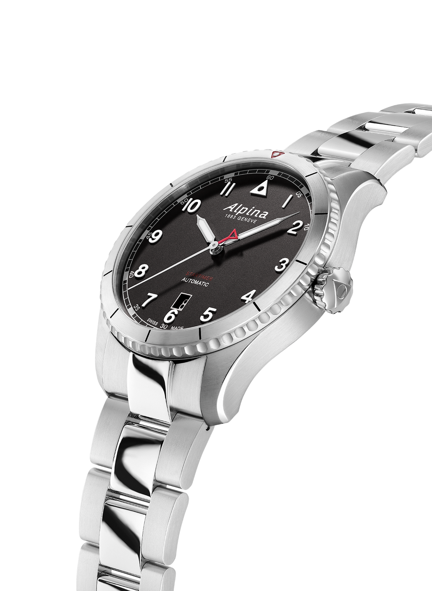 Montre automatique Pilot Automatic en acier inoxydable ALPINA Noir