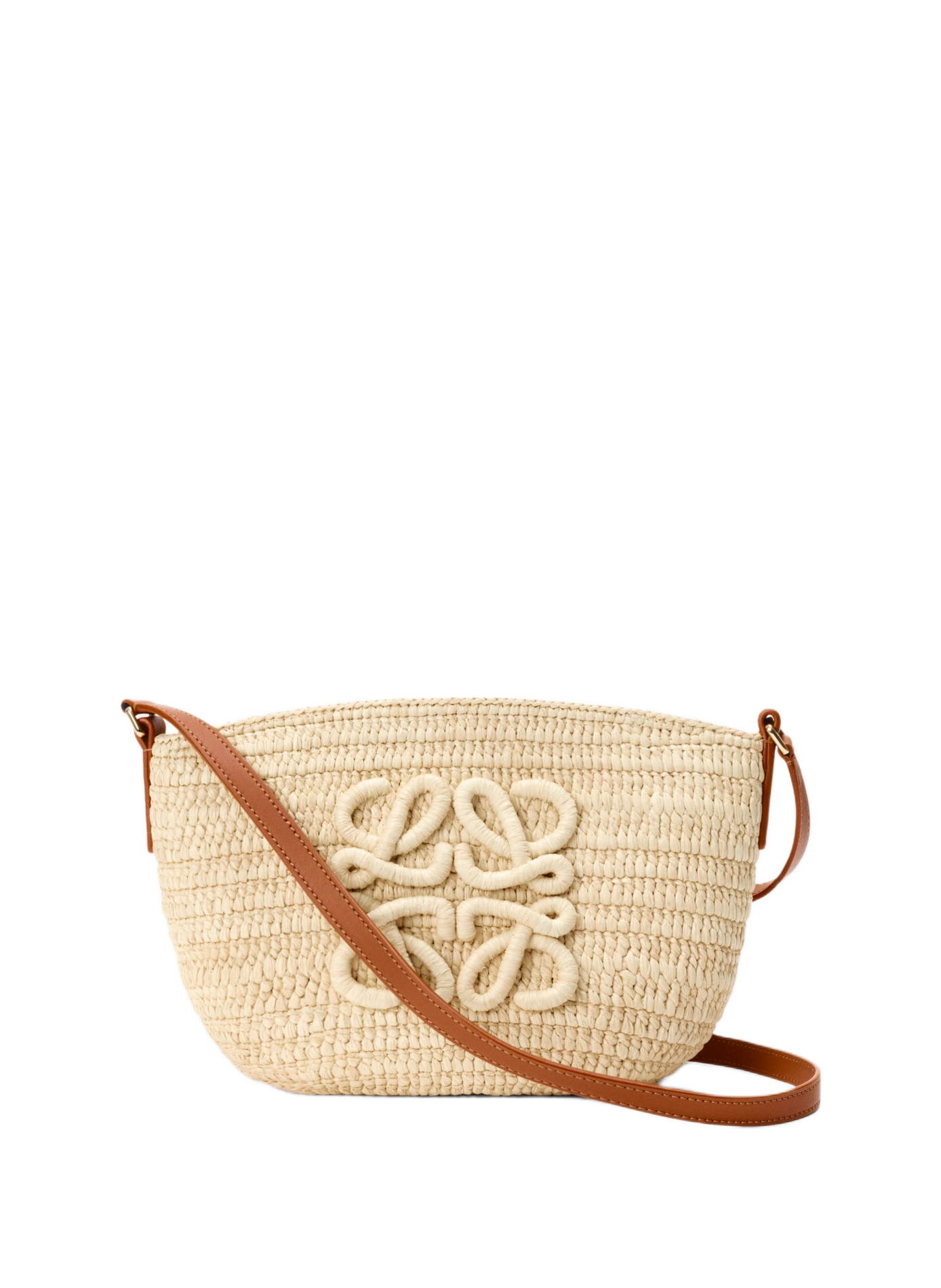 Pochette Eclipse en raphia et cuir de veau LOEWE Beige