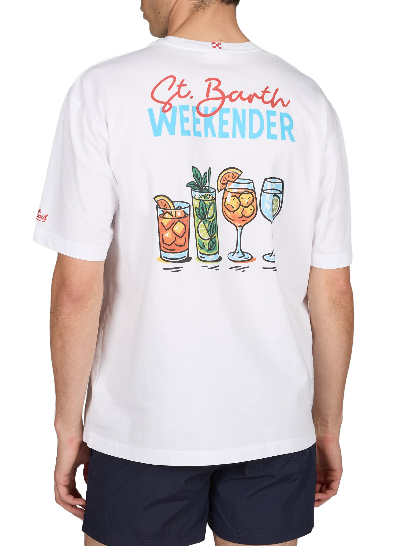 Oversized cotton screen-printed T-shirt MC2 SAINT BARTH White