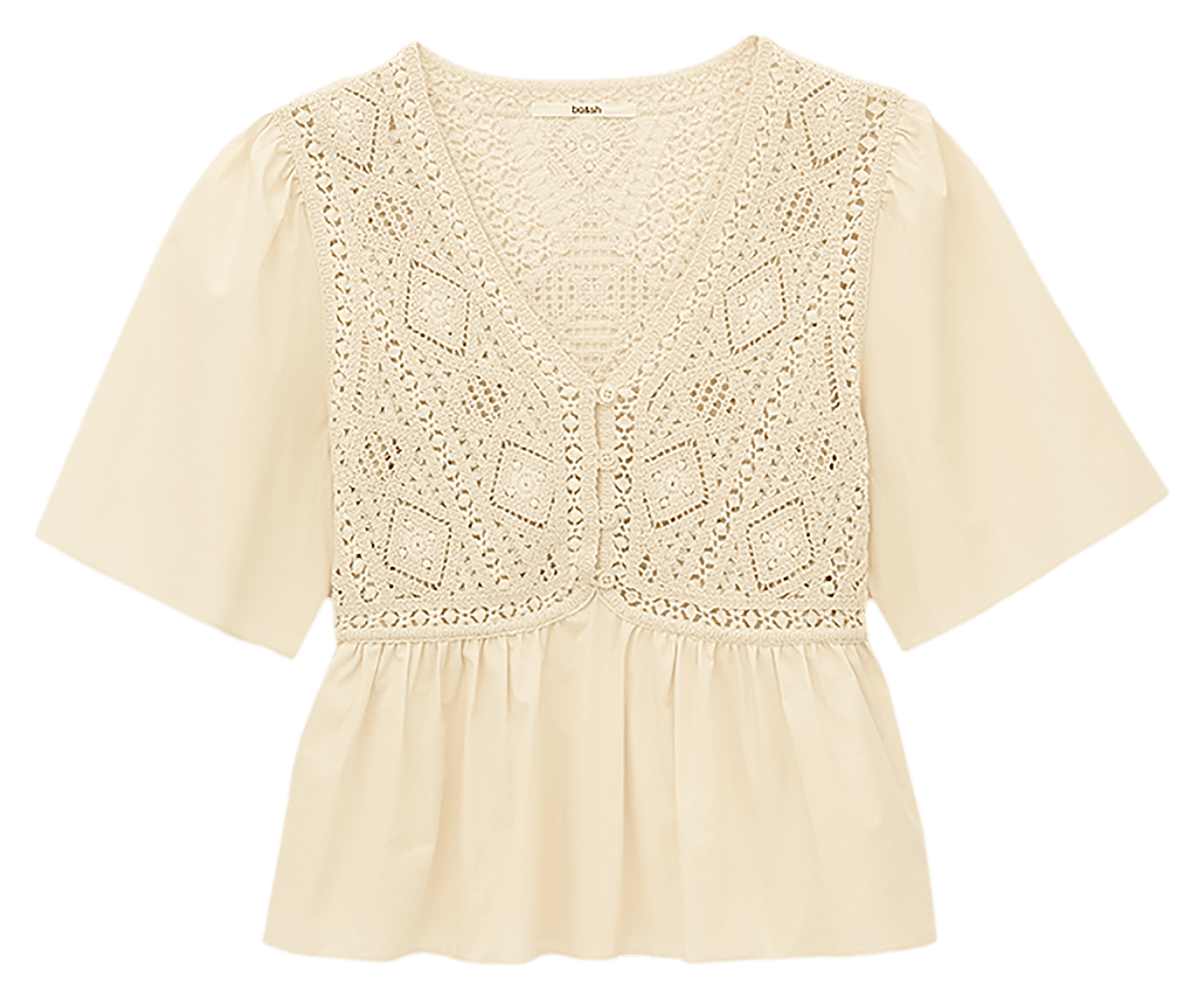Top col v en coton salvi BA&SH Beige
