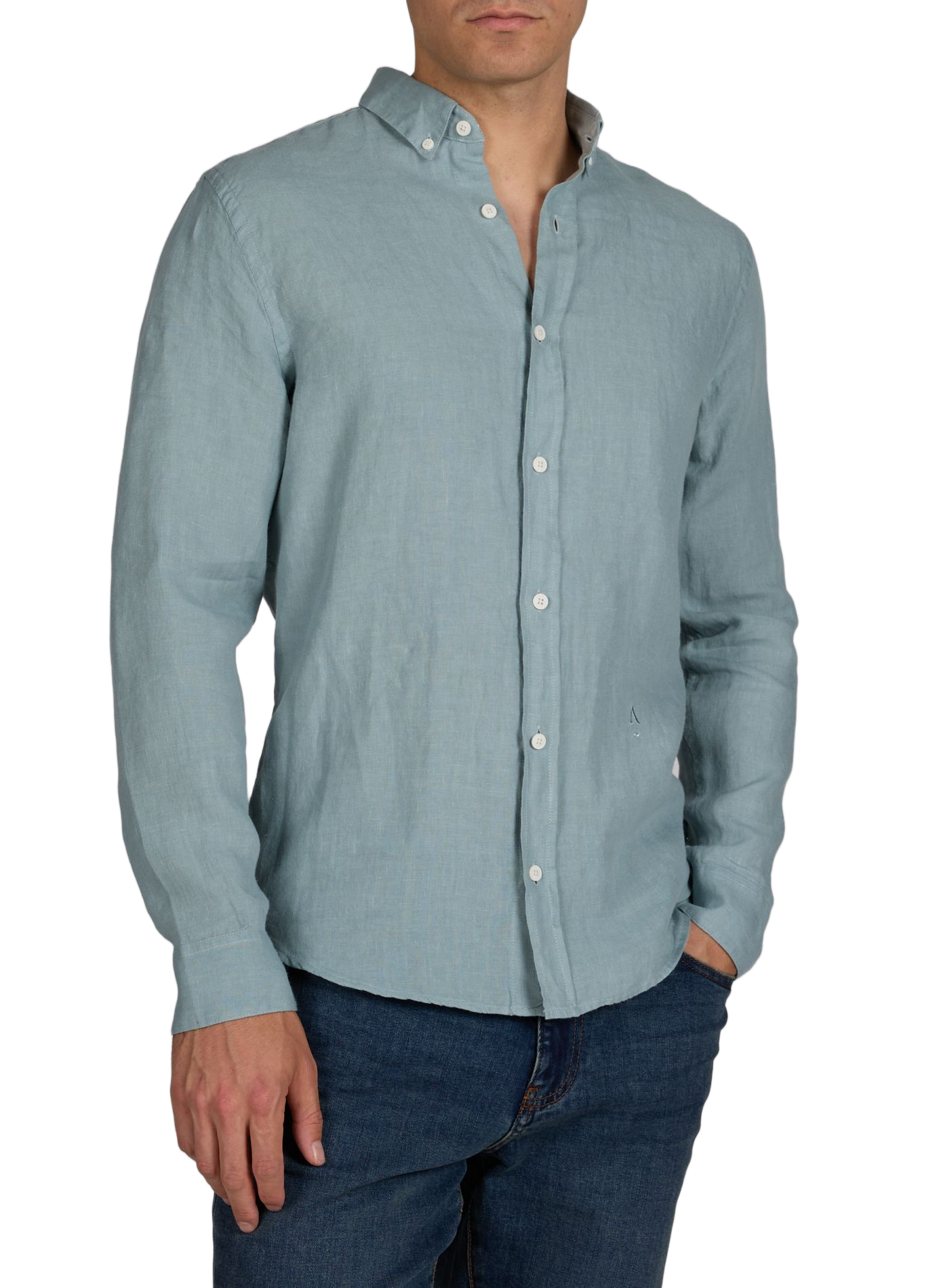 Chemise droite unie en lin APNEE SWIMWEAR Bleu