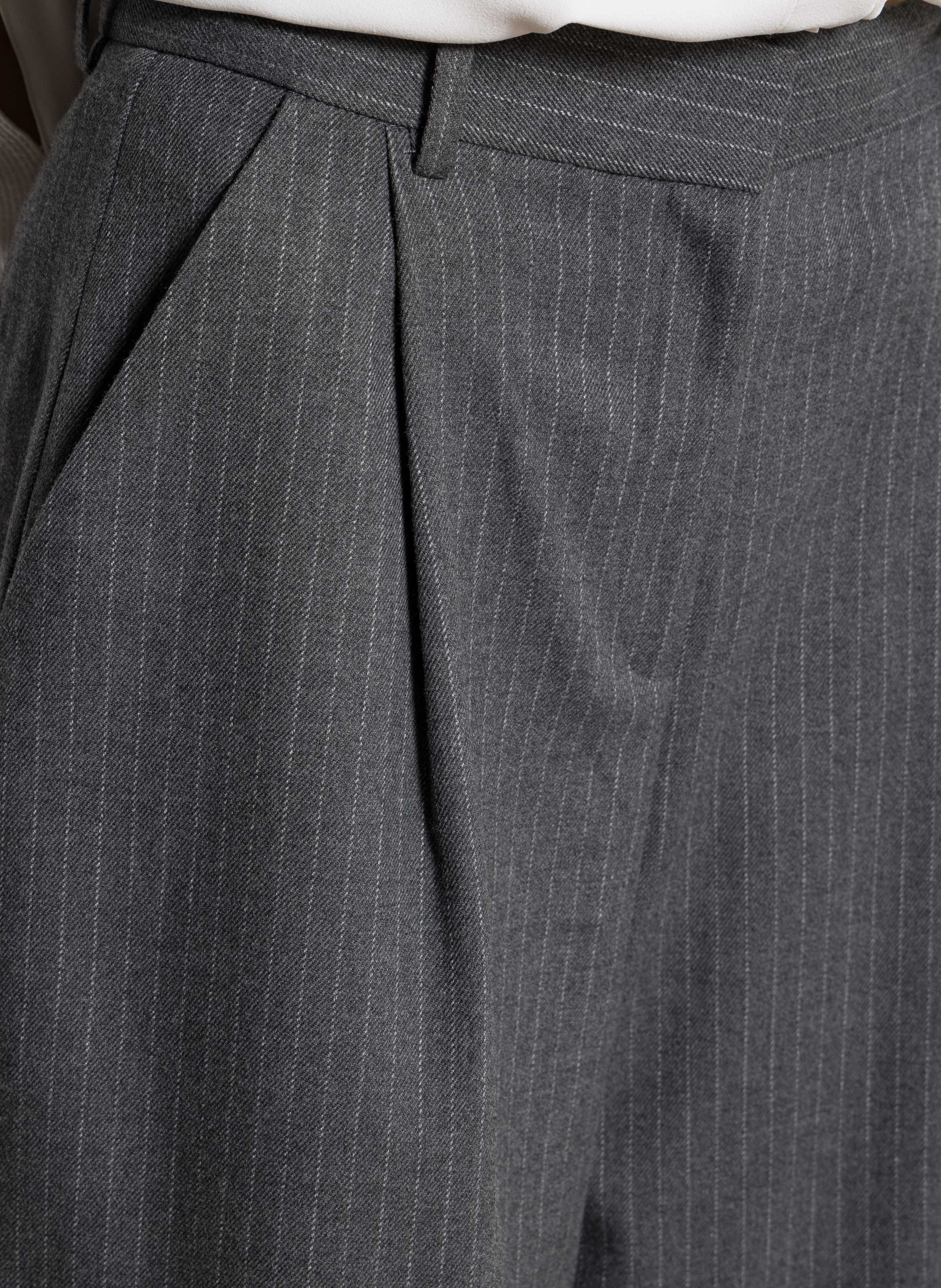 Bermuda droit à rayures IKKS Gris