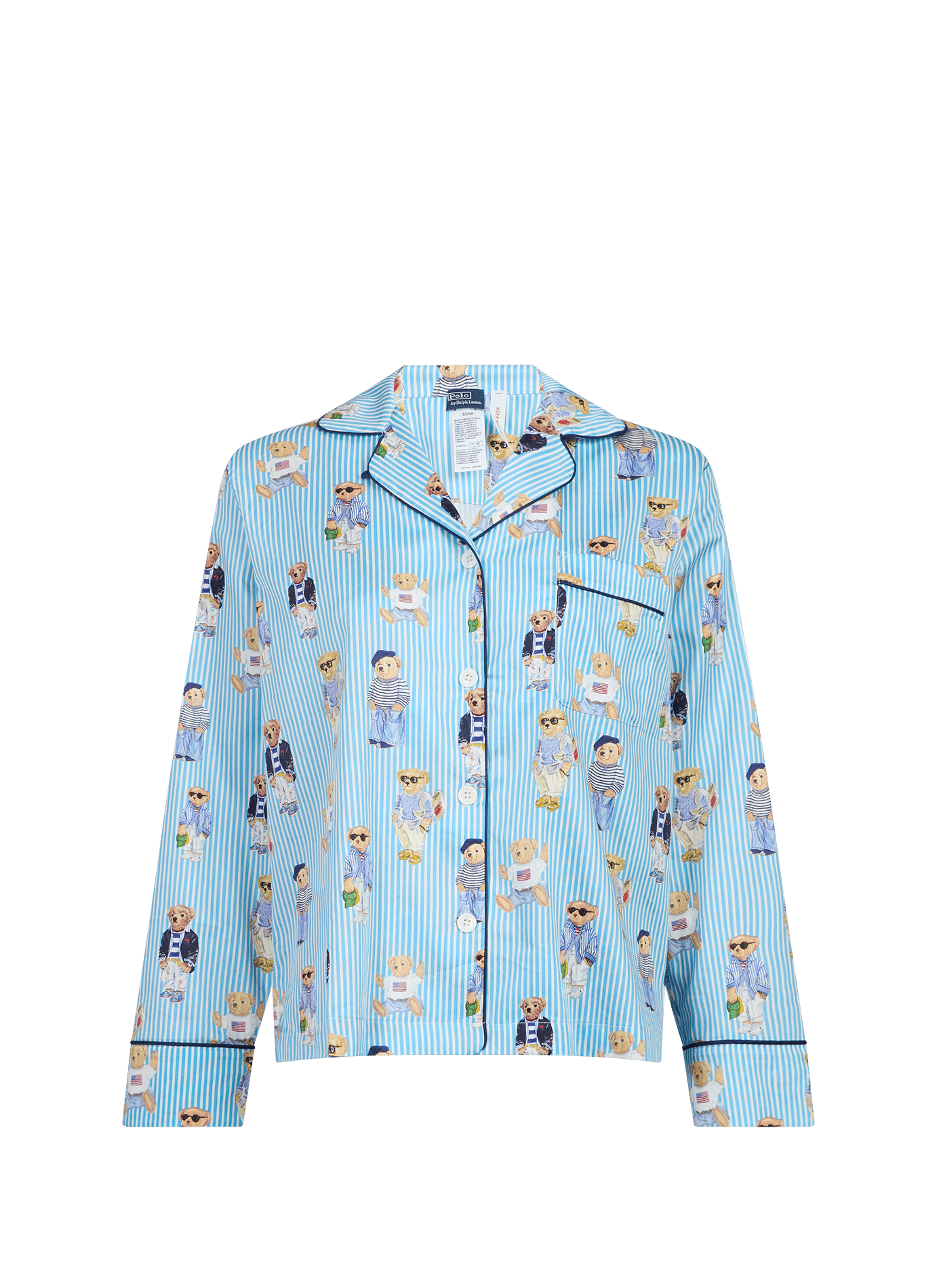 Ensemble de pyjama imprimé à rayures en coton POLO RALPH LAUREN Bleu