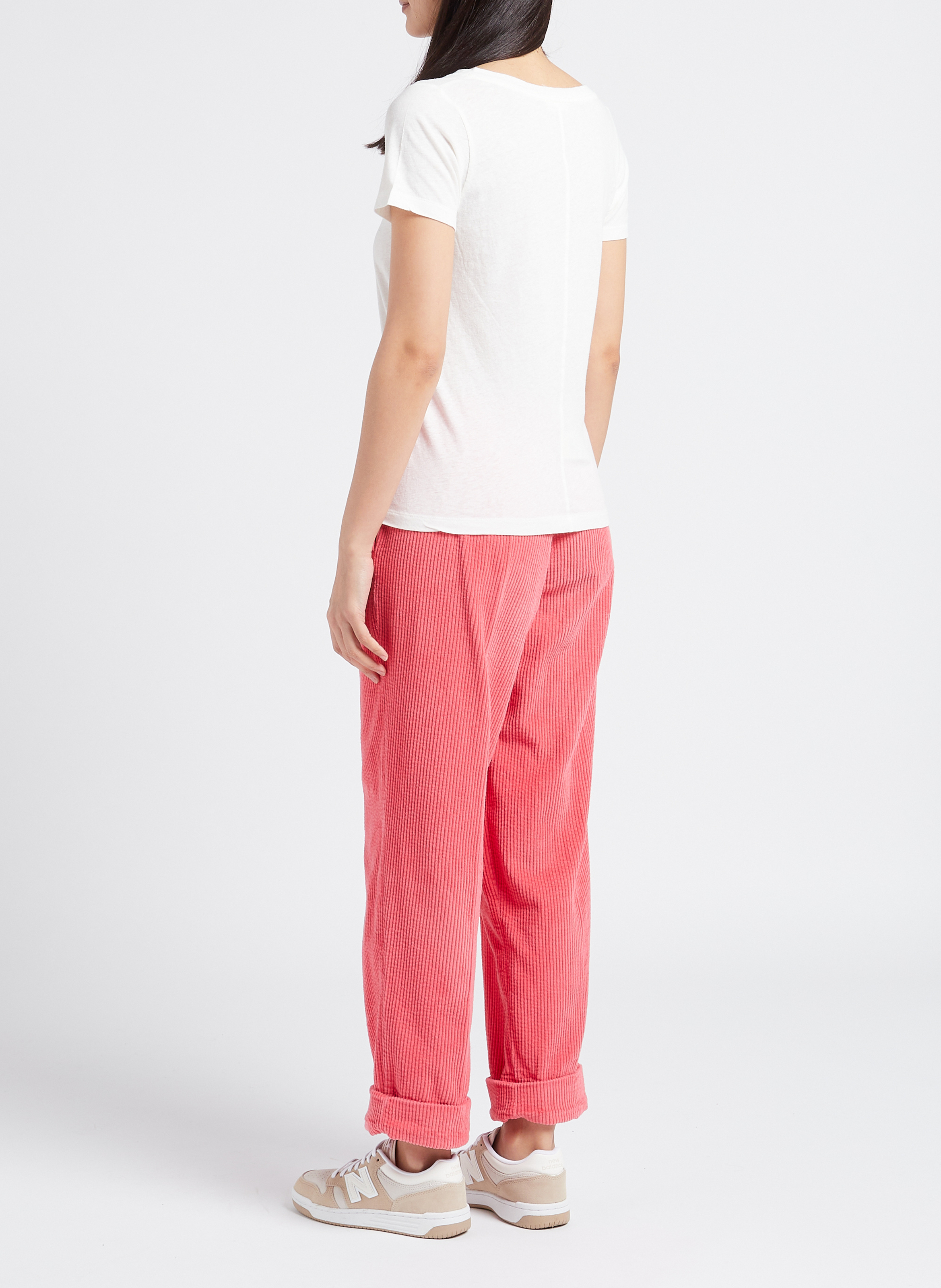 Tee-shirt col v en coton gamipy AMERICAN VINTAGE Blanc