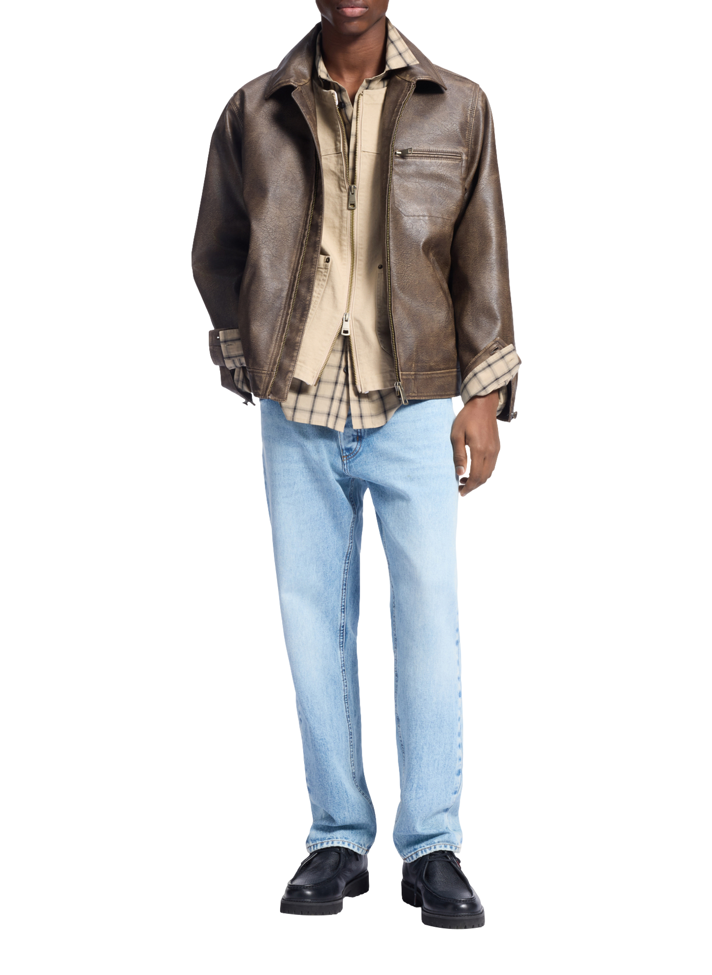 Blouson col classique HUGO BLUE Marron