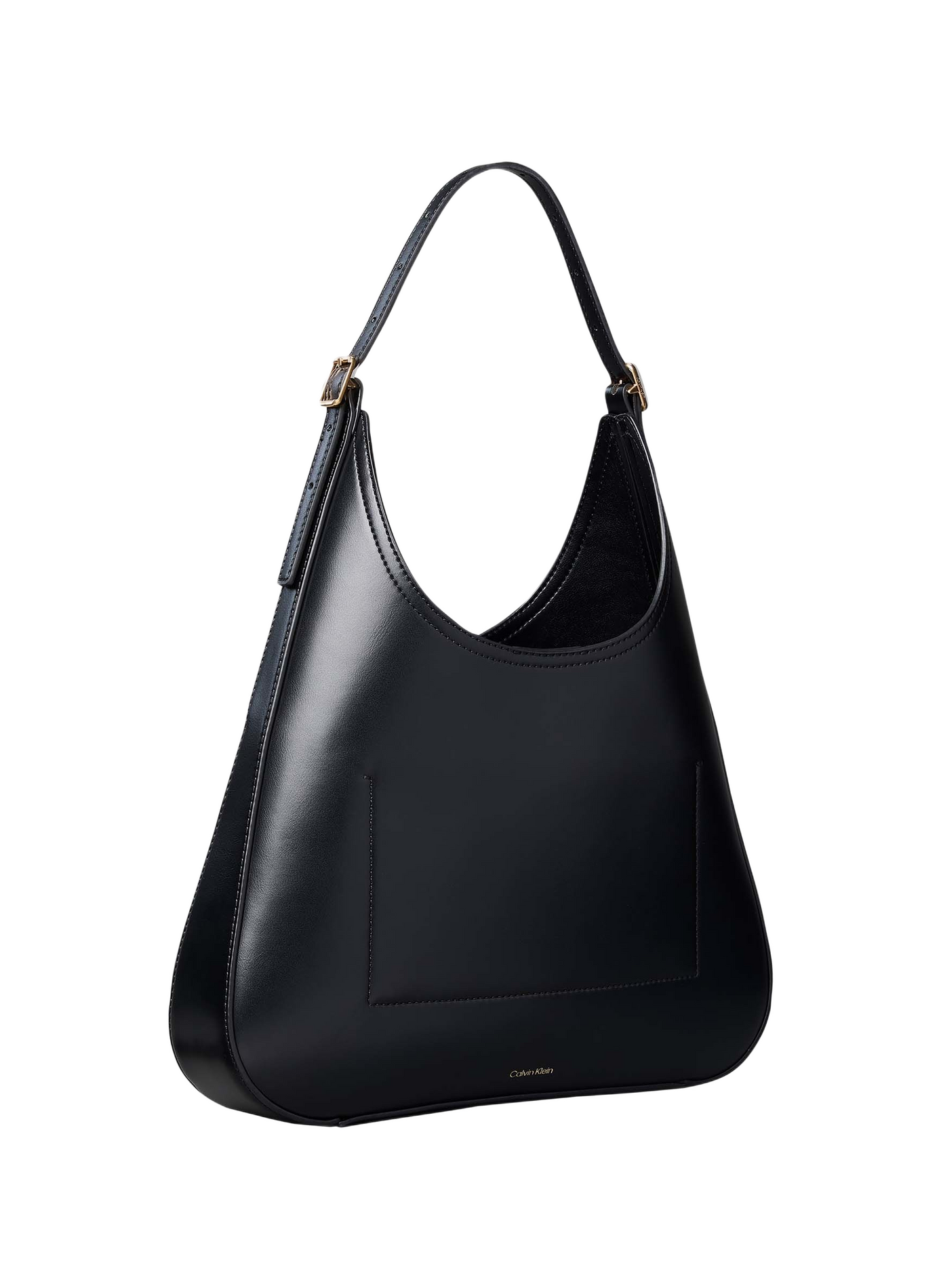 Handbag with golden metal logo CALVIN KLEIN Black