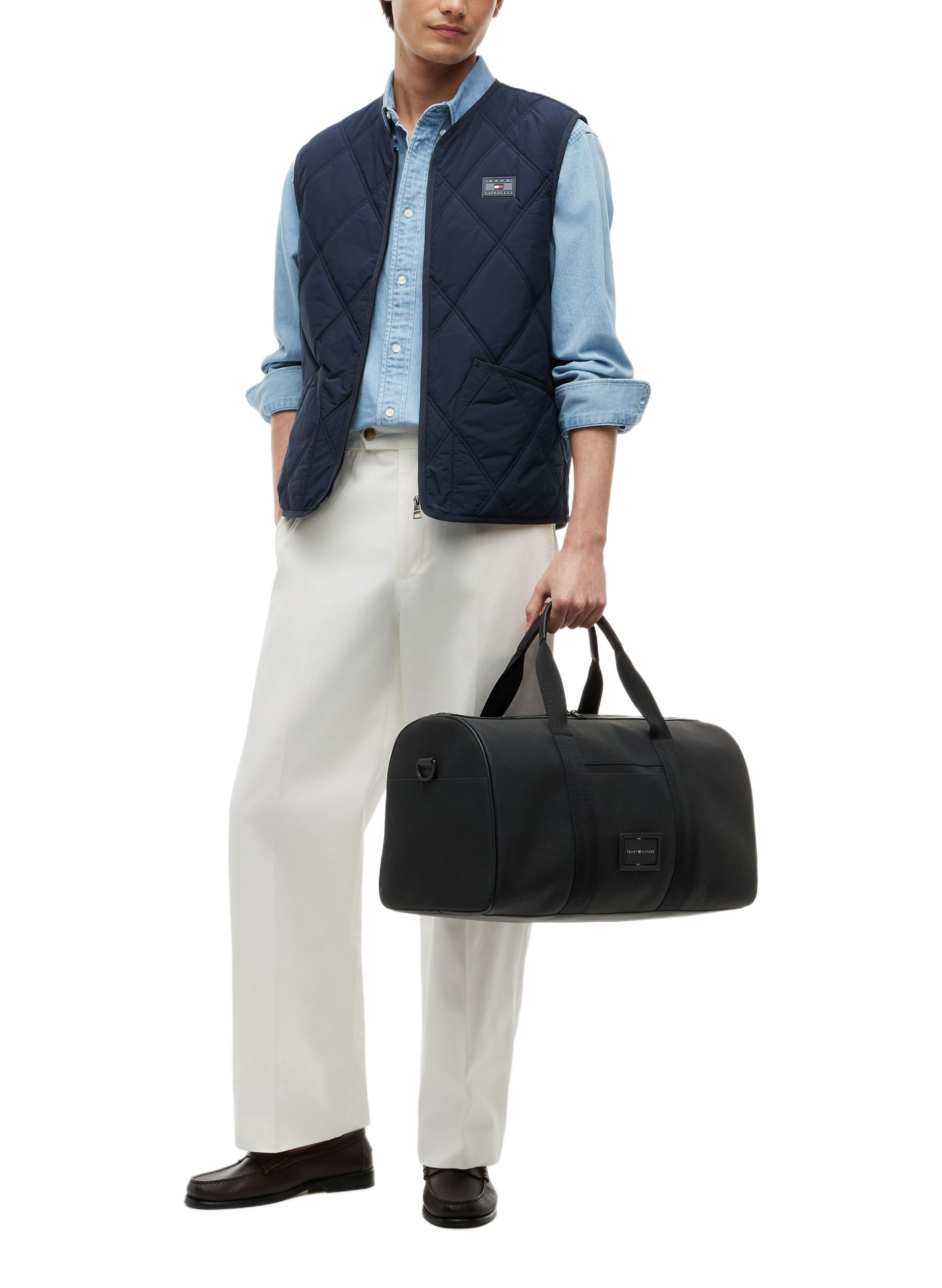 Textured travel bag with embroidered logo TOMMY HILFIGER Black