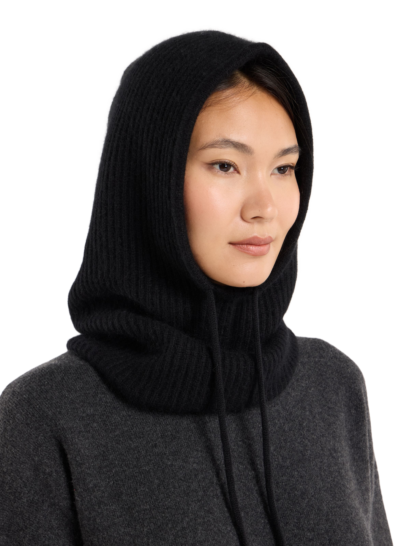 Cagoule en maille côtelée ajustable SAISON 1865 Noir