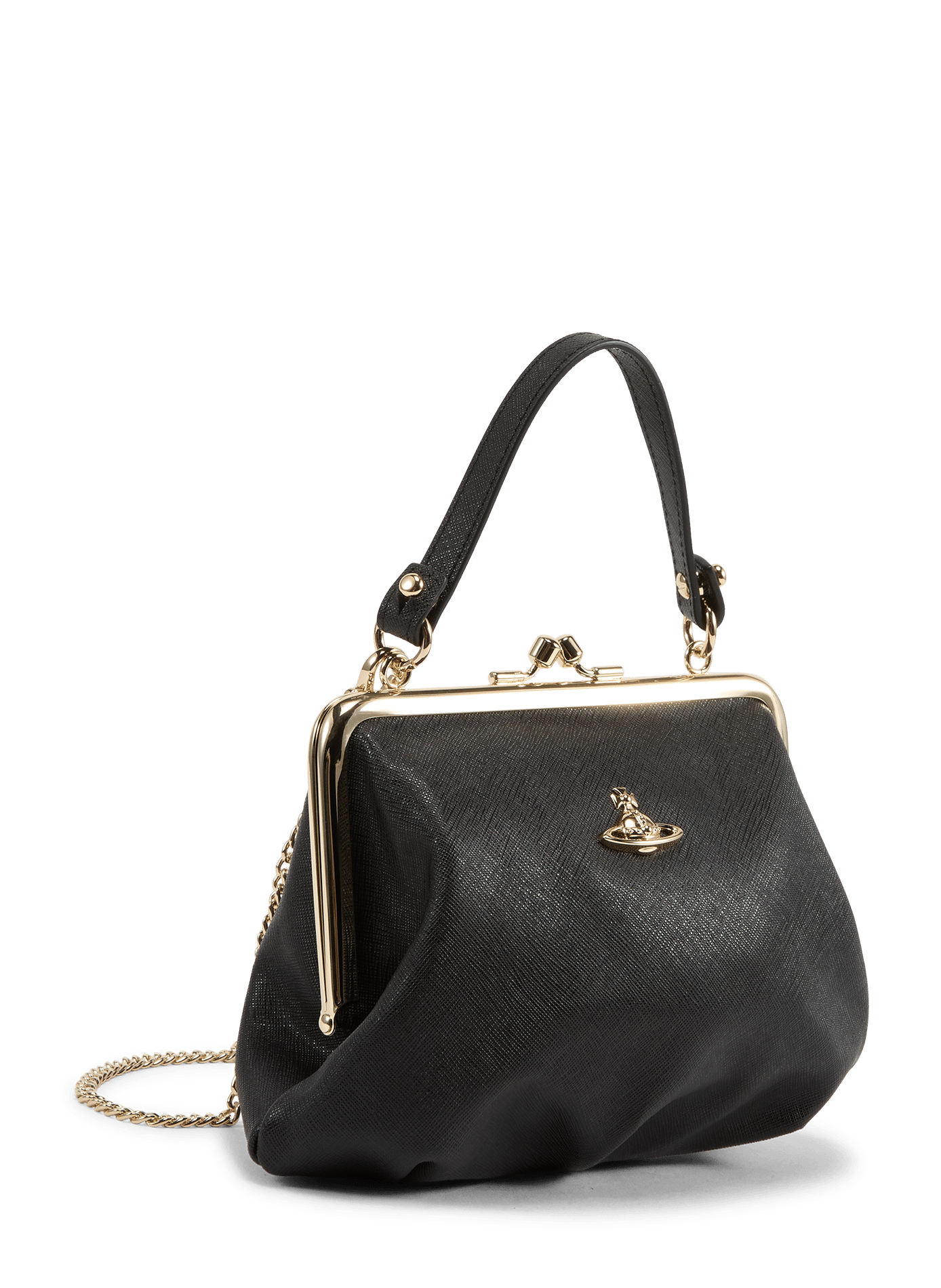 Granny Frame Lederhandtasche VIVIENNE WESTWOOD Schwarz