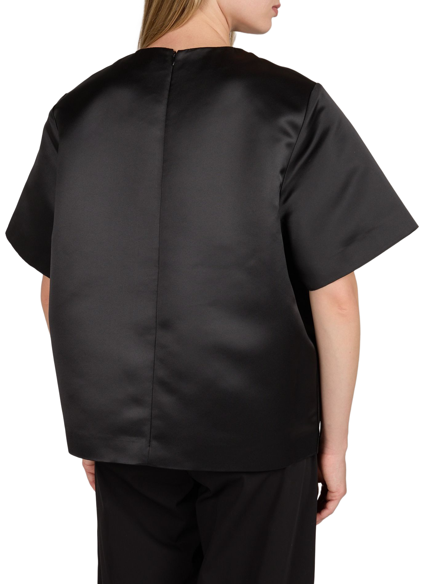 Glänzendes Oversized-T-Shirt TOTEME Schwarz