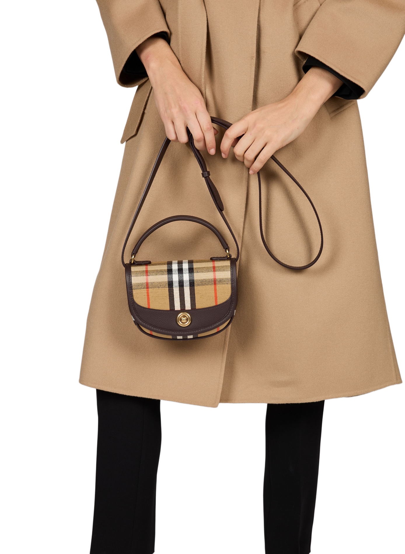Borsa a tracolla con logo Highlands BURBERRY Beige