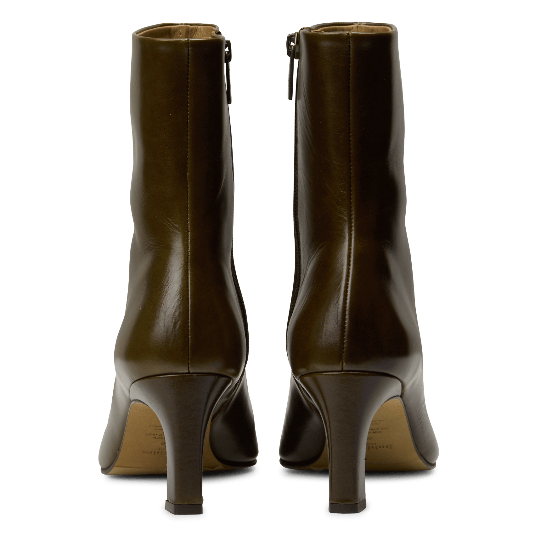 Bottines zippées en cuir emilie | Vert BOBBIES Femme
