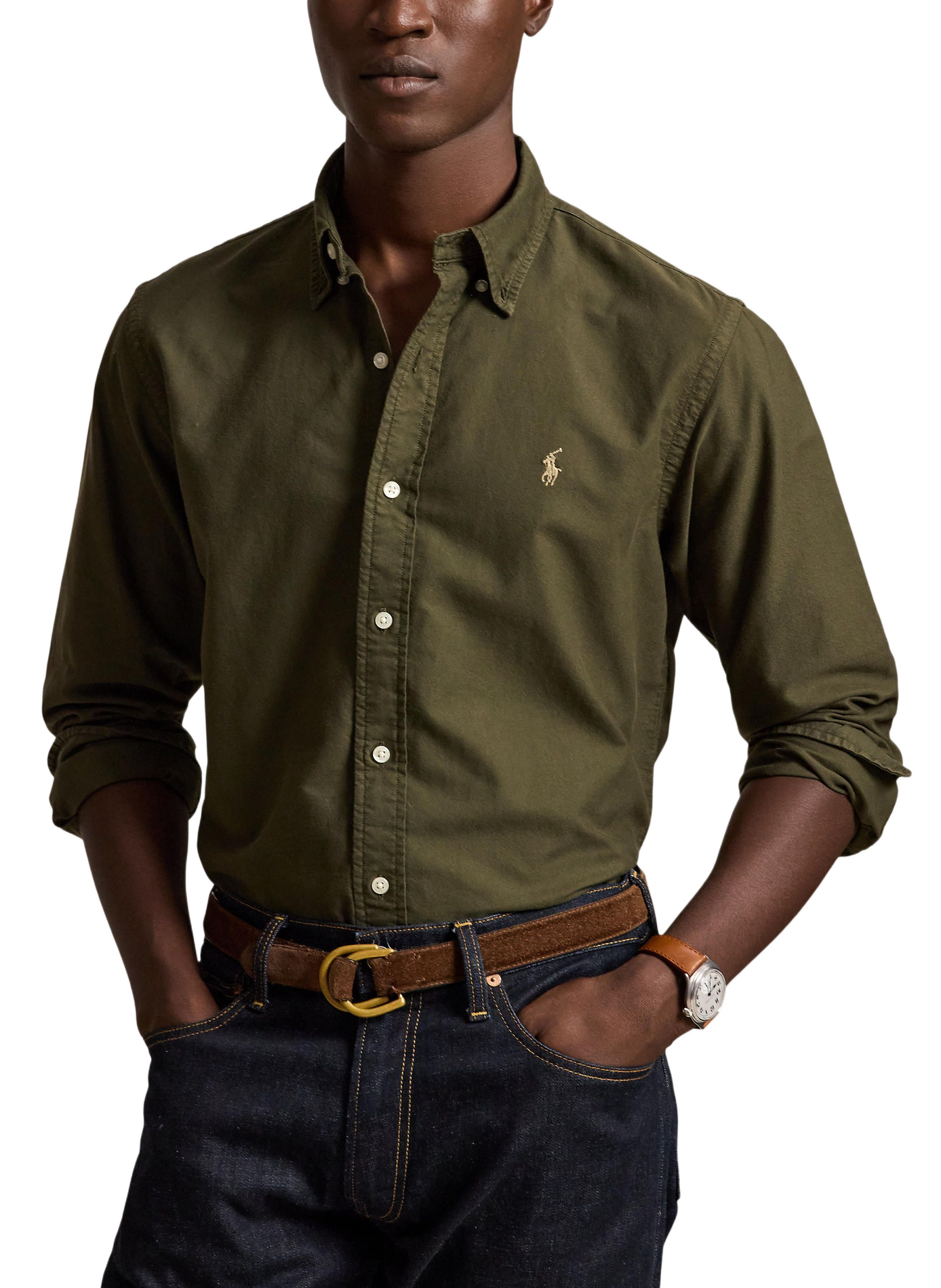 Chemise à manches longues en coton  POLO RALPH LAUREN Vert