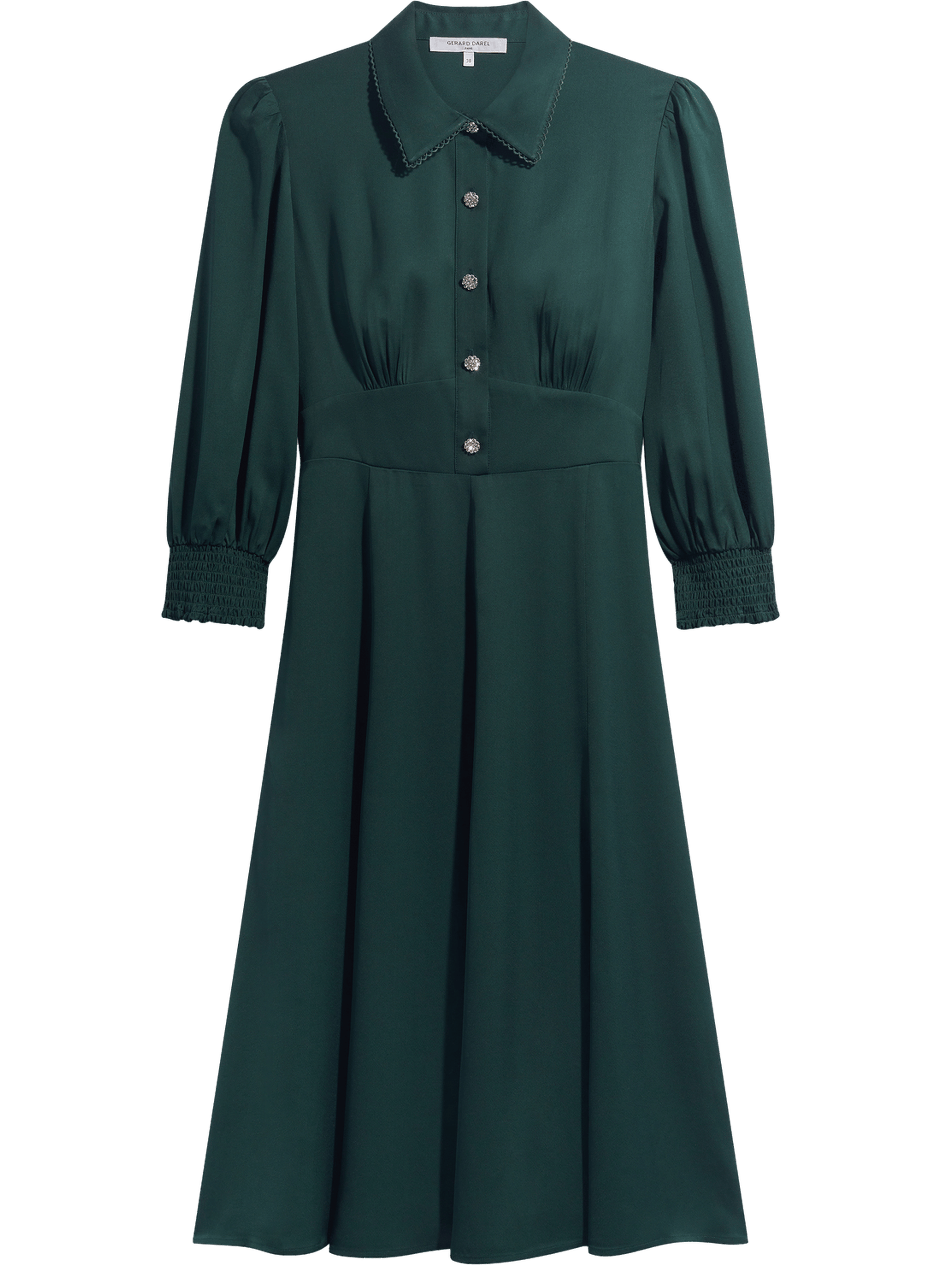Robe cintrée à boutons en strass - ciel GERARD DAREL Vert