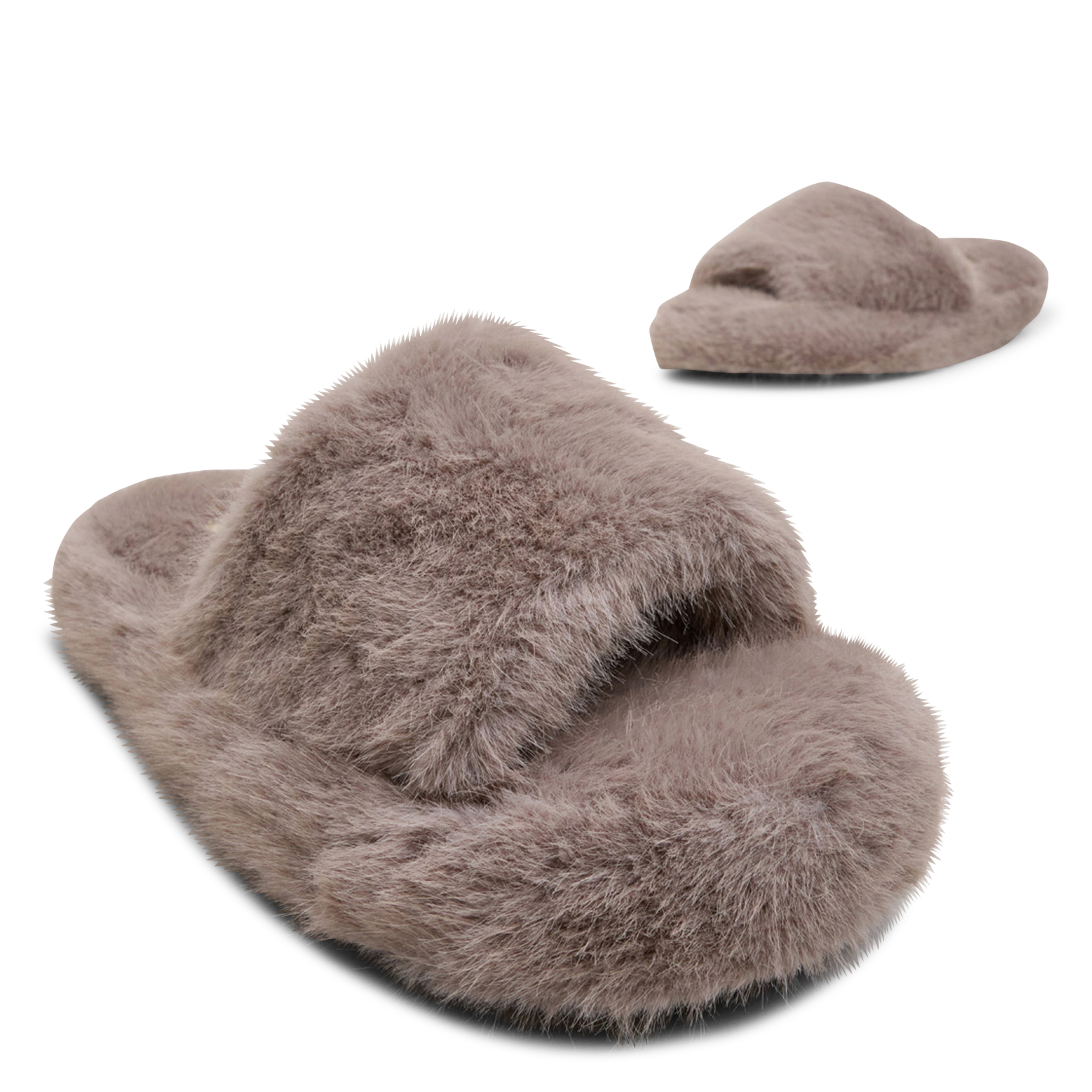 Chaussons effet fourrure journey JONAK Gris