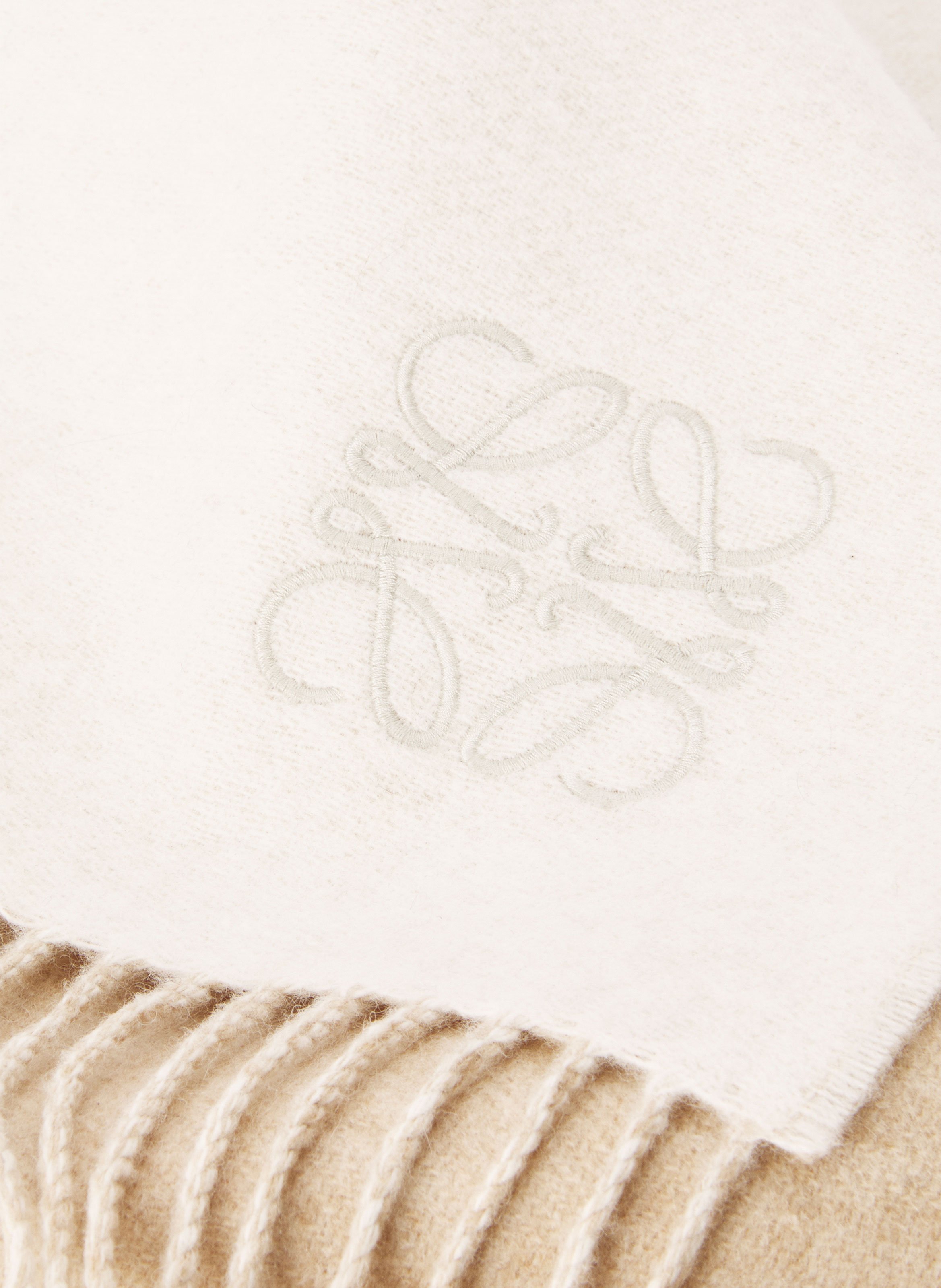 Two-tone wool and cashmere scarf LOEWE Beige