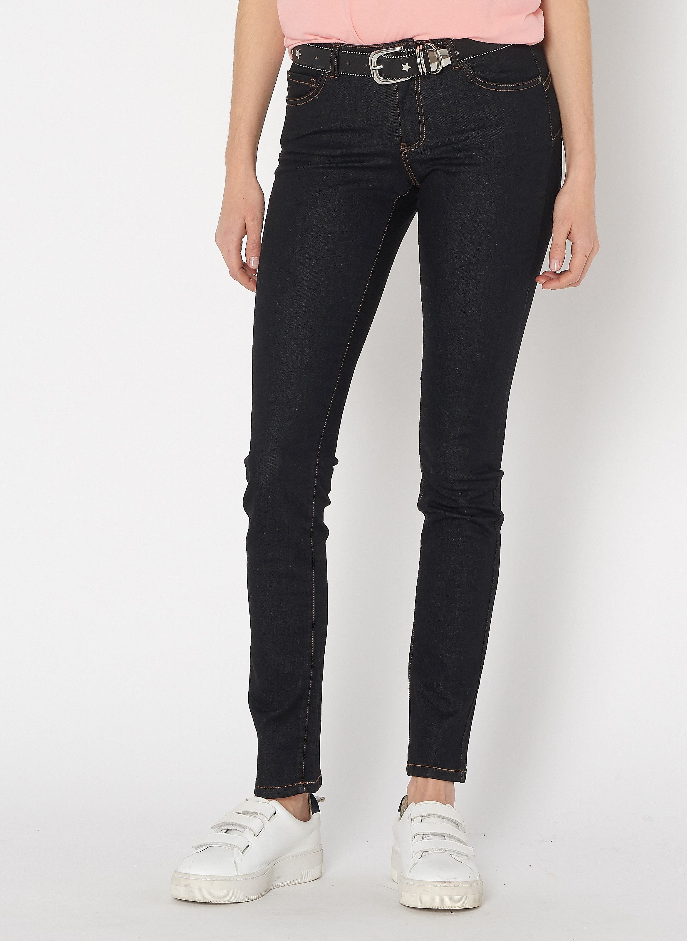 Jean slim taille basse en coton
