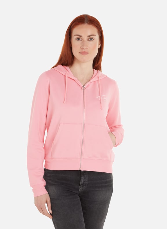 Tommy hilfiger pink 2025 zip up hoodie