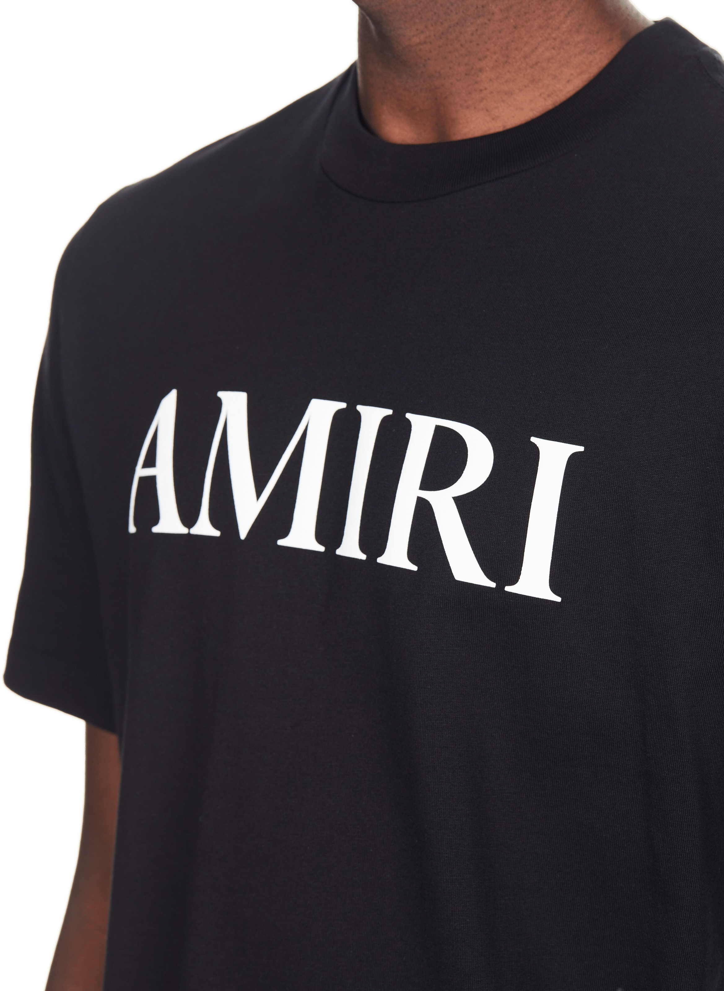 T-shirt avec logo en coton AMIRI Noir