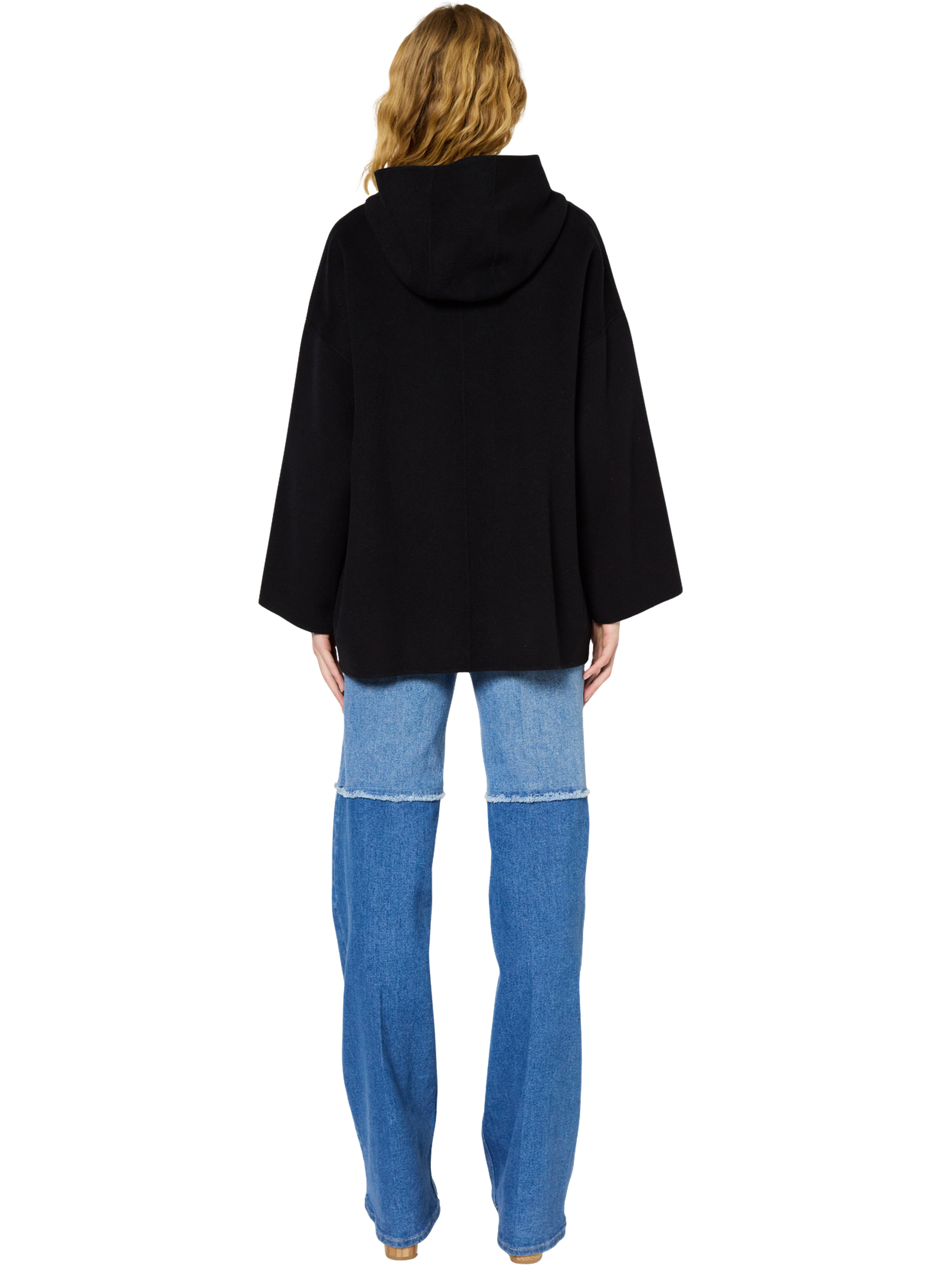 Veste à capuche en laine double face - solene GERARD DAREL Noir