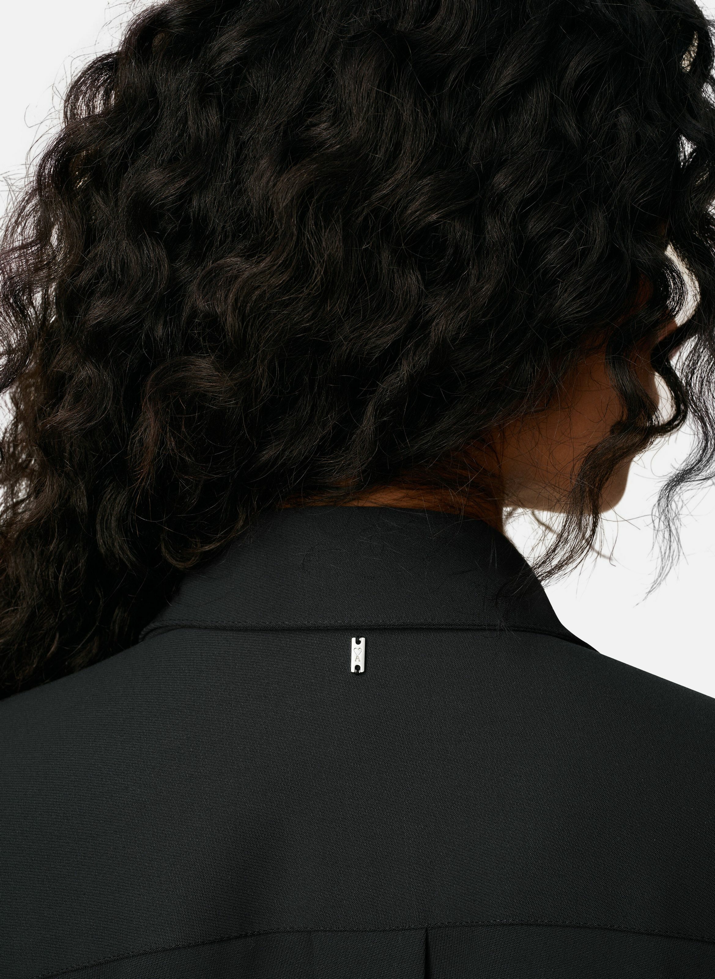 Chemise longue oversize avec fentes en laine AMI PARIS Gris