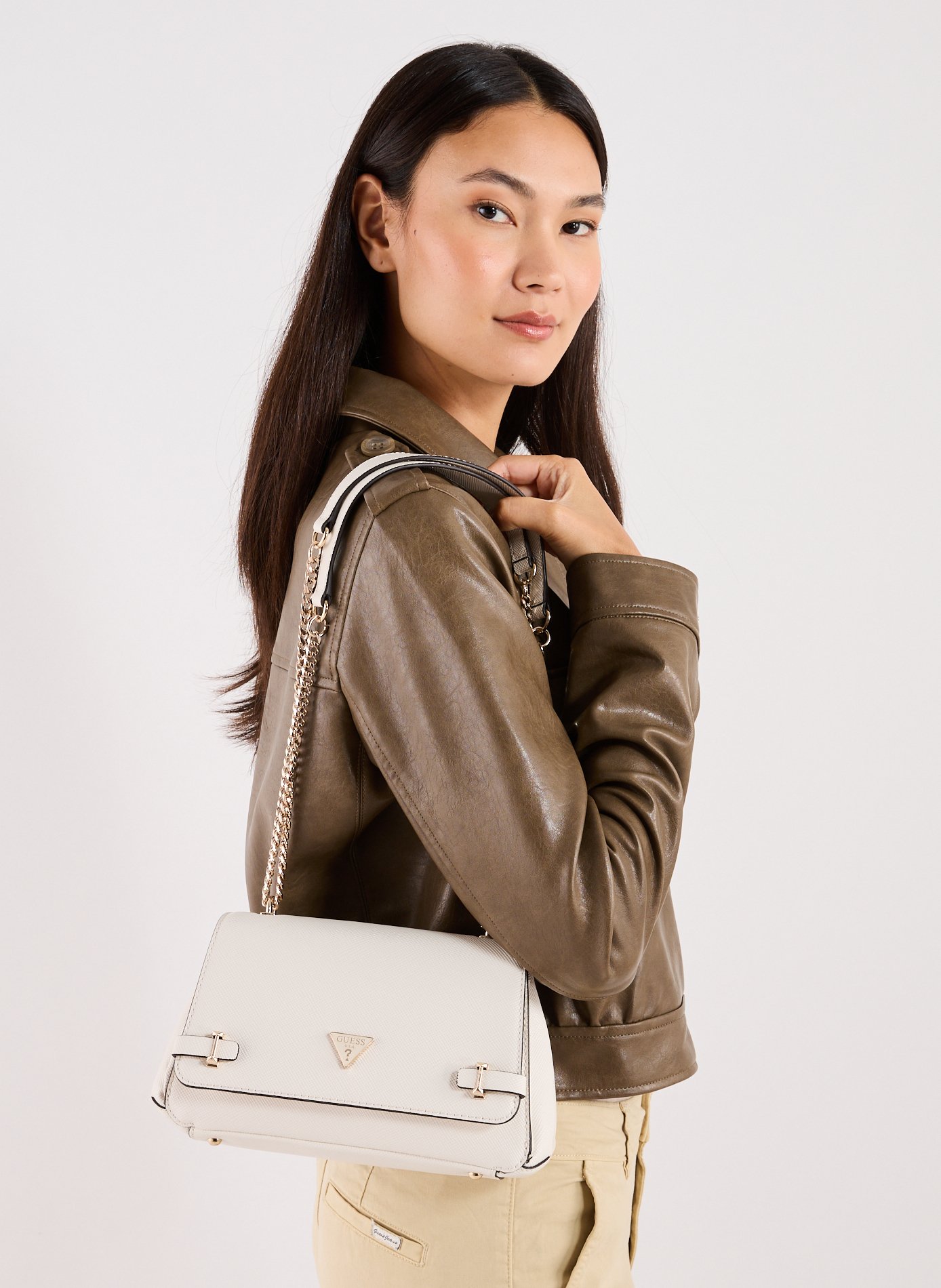 Sac à bandoulière uni GUESS Beige
