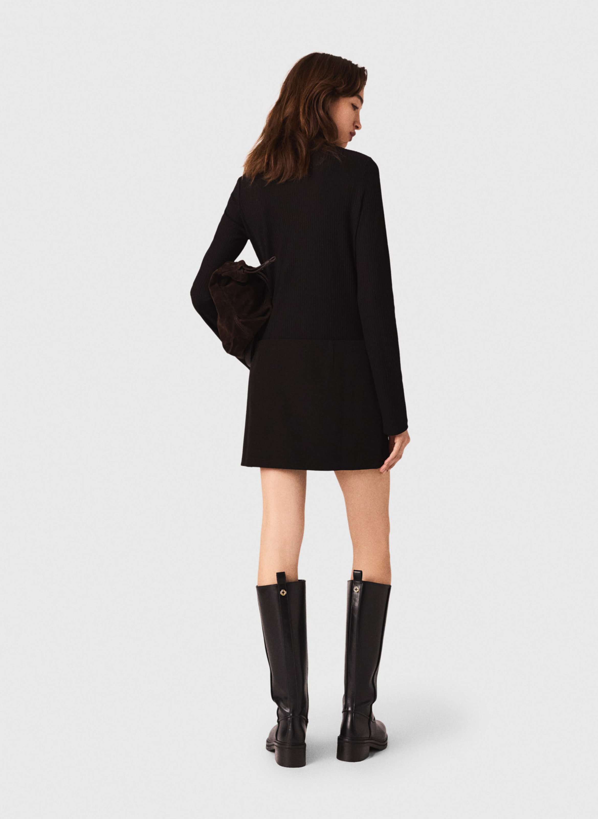 Robe pull col roulé MAJE Noir