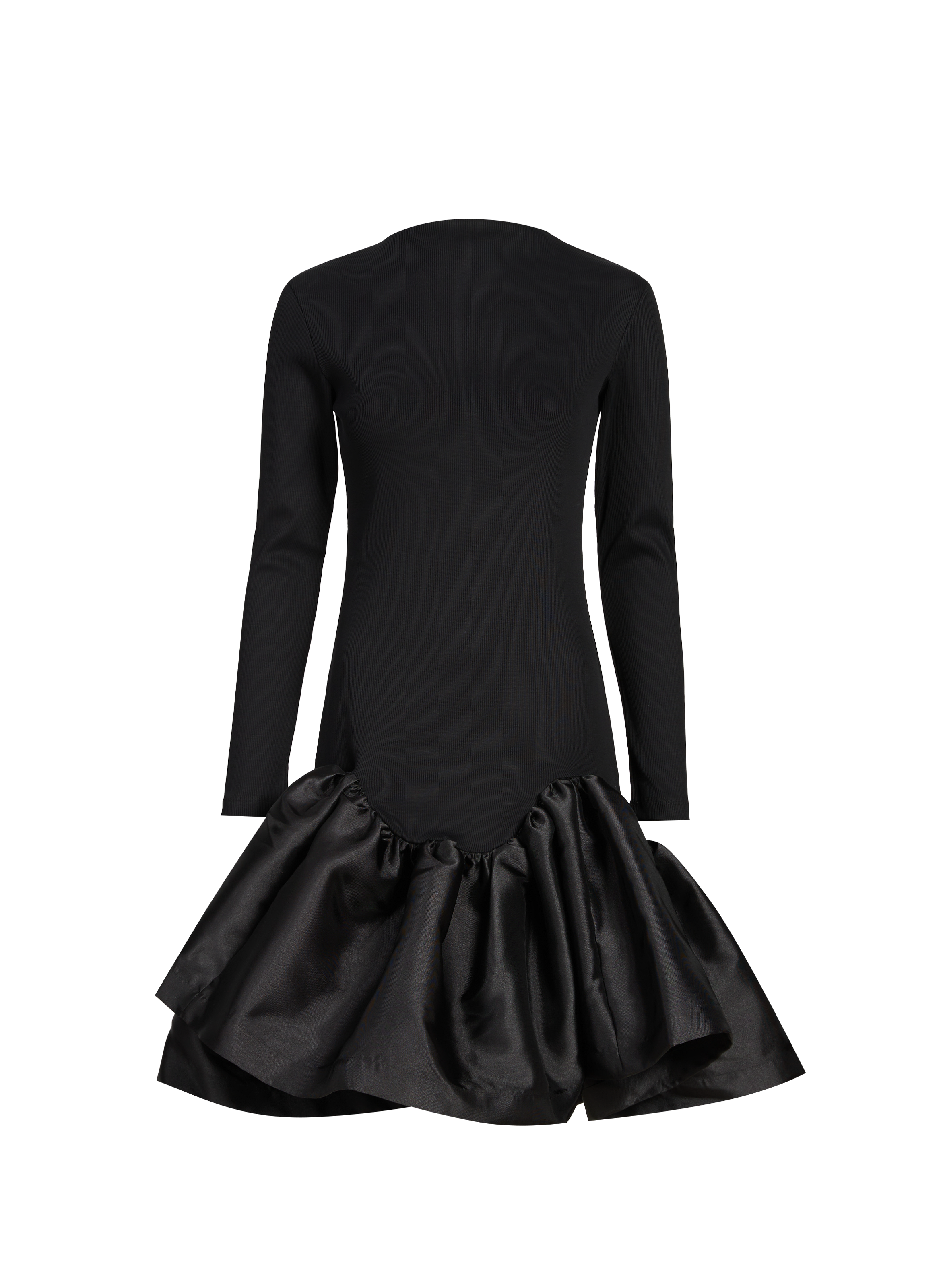Midi dress with a full skirt in blended cotton MARQUES ALMEIDA Black