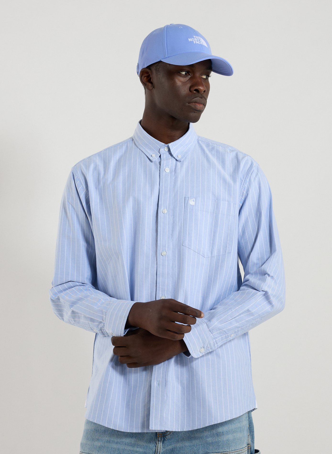 CARHARTT WIP Chemise ample à rayures en coton Bleu