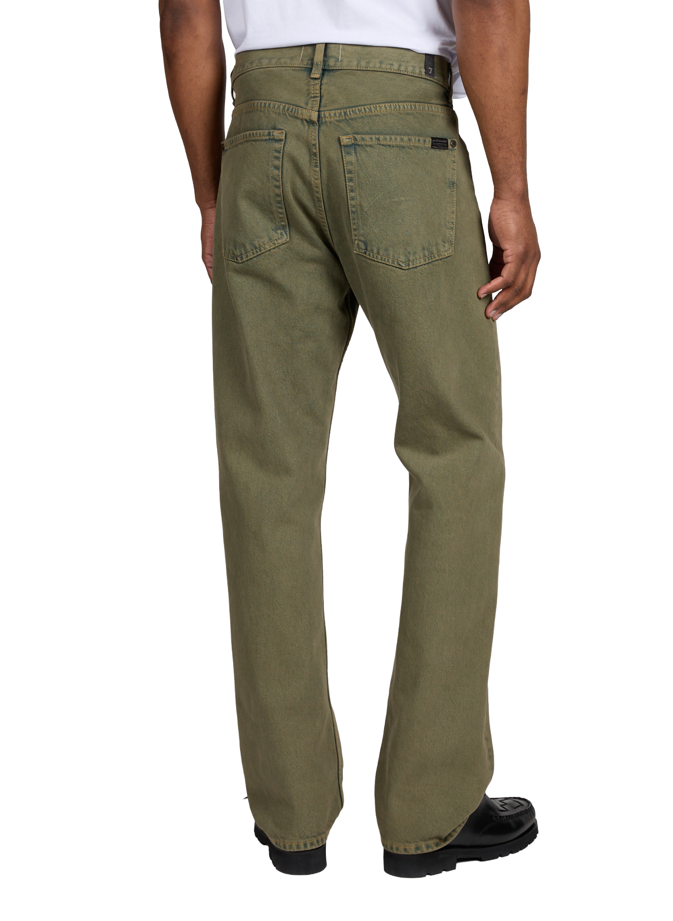Jean droit en coton 7 FOR ALL MANKIND Vert
