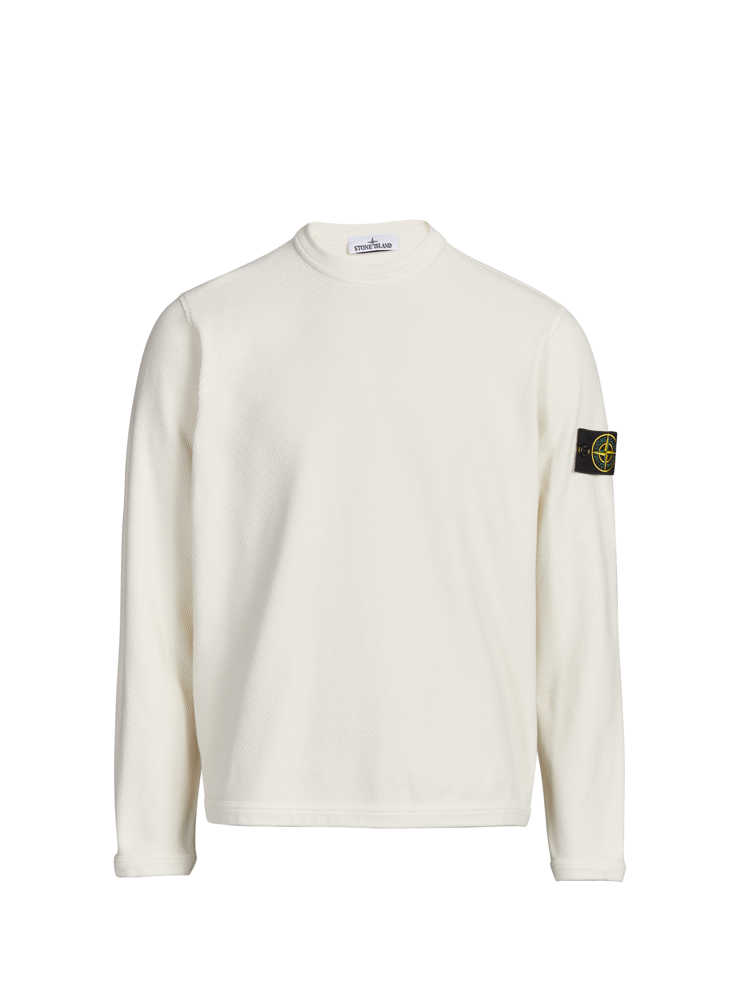 Sweat à col rond en coton piqué STONE ISLAND Beige