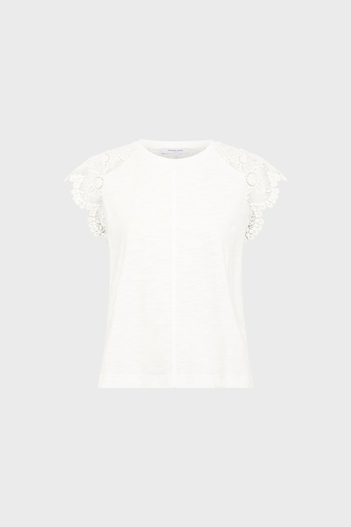 T-shirt en coton et dentelle - mishaelle GERARD DAREL Blanc