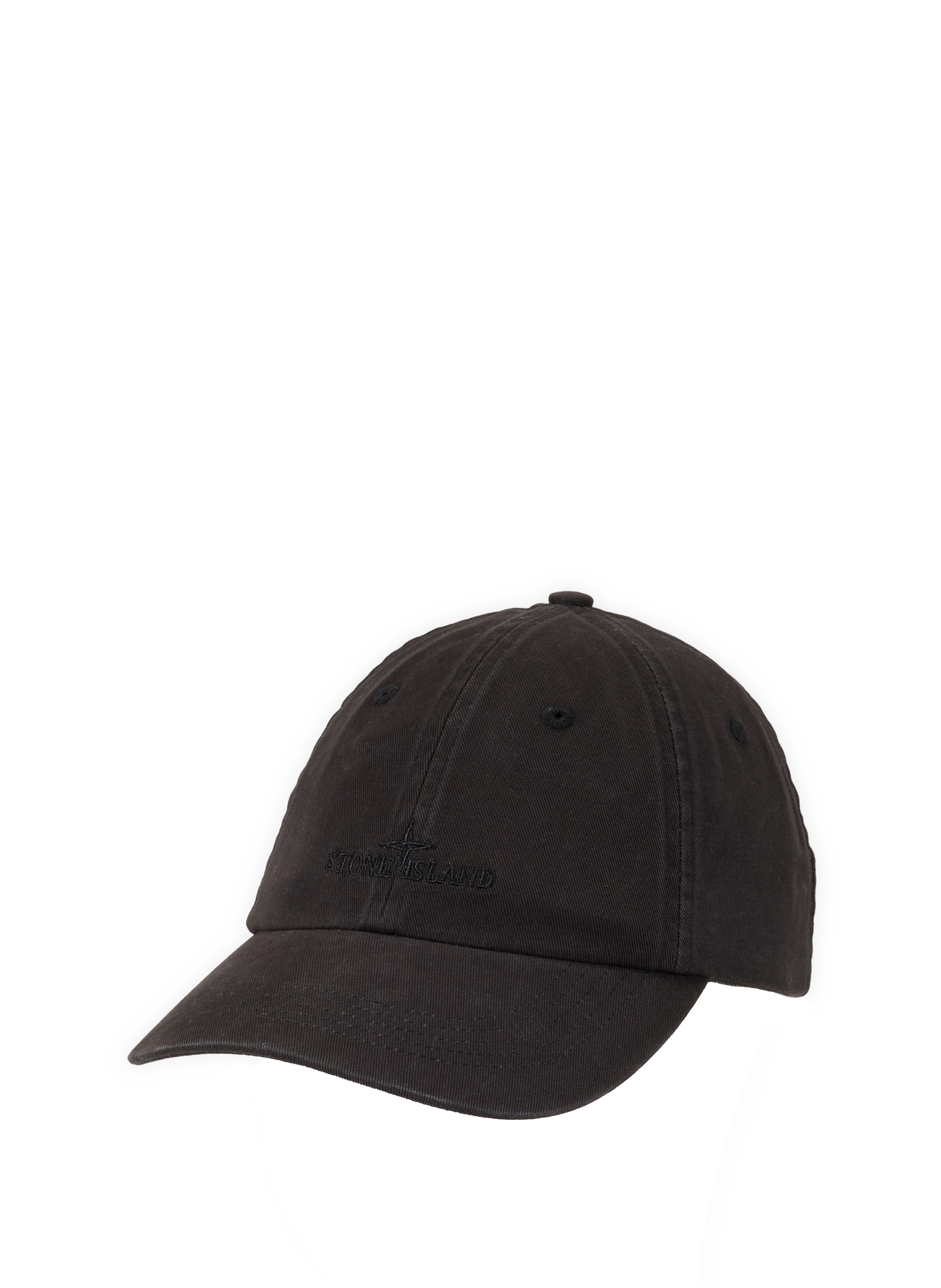 Cotton Logo Baseball Cap STONE ISLAND Black