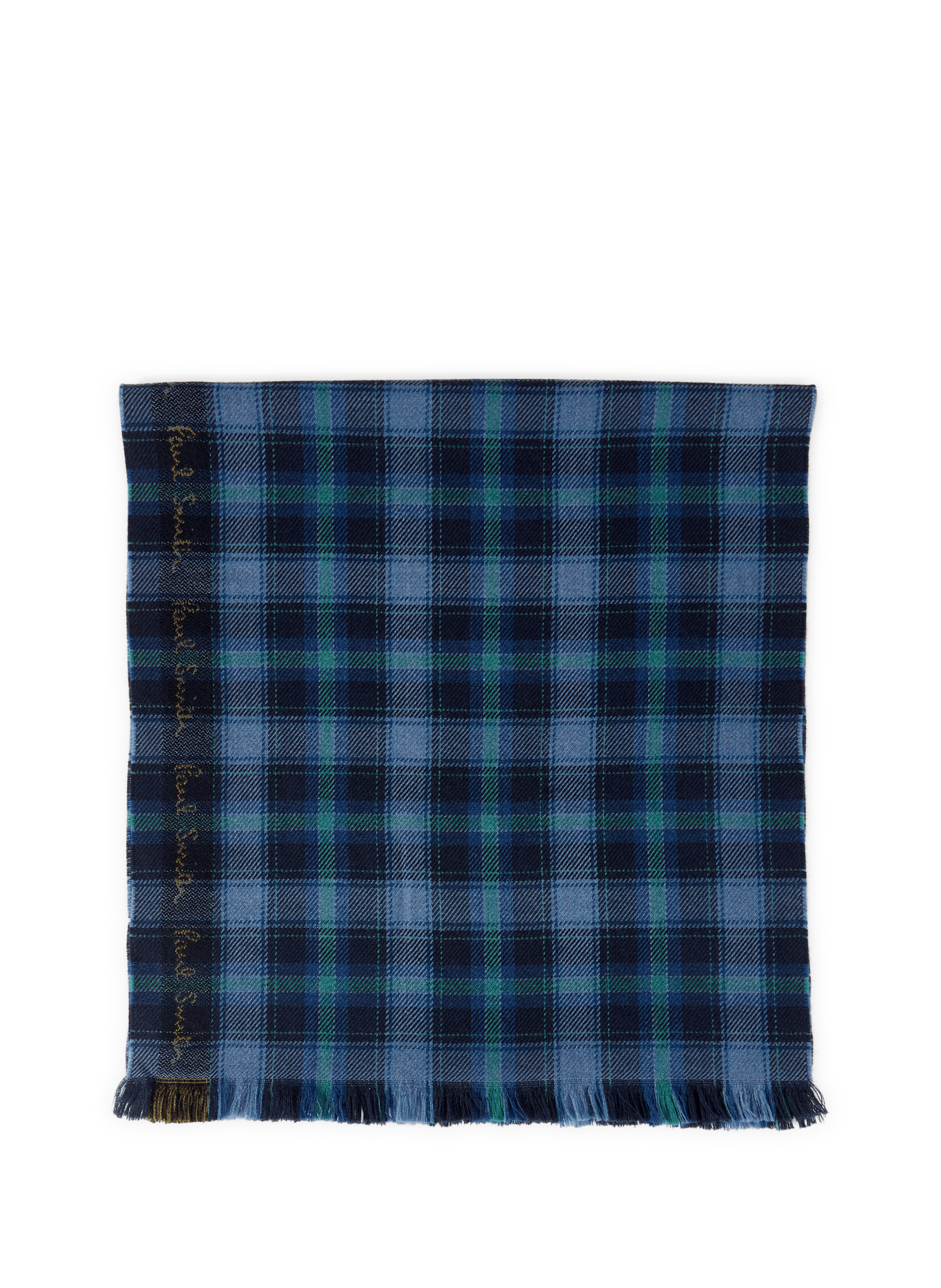 Wool check scarf PAUL SMITH Blue
