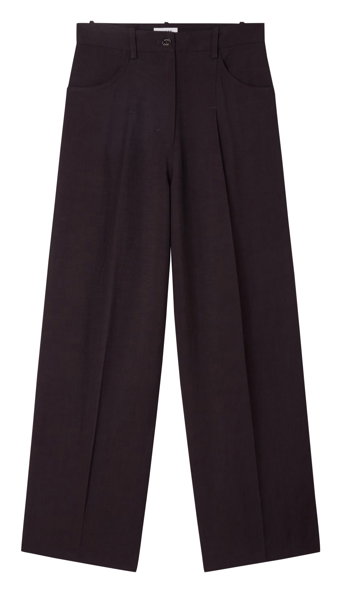 Pantalon large taille haute uni SANDRO Marron